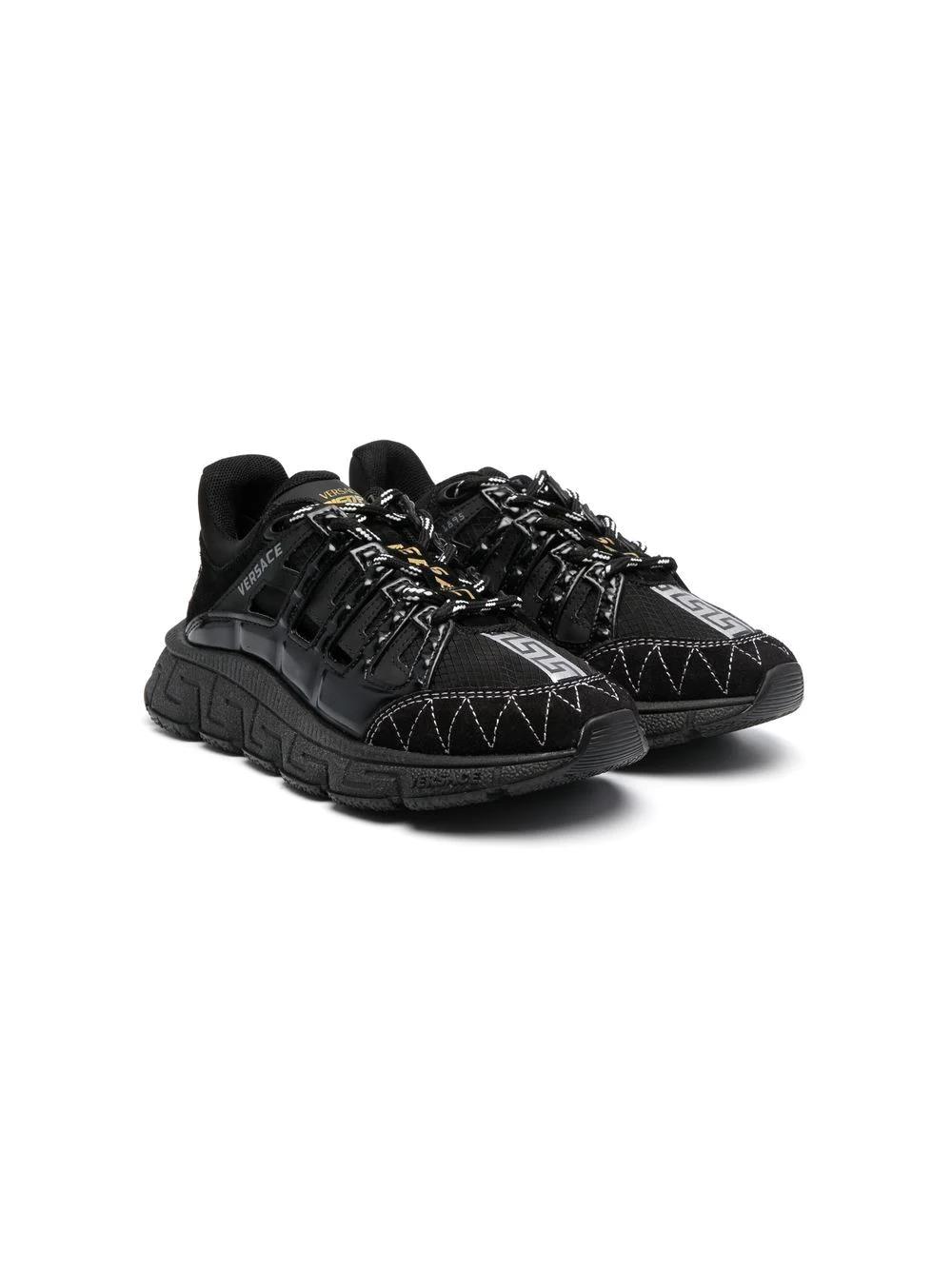 Versace Trigreca Low-top Sneakers In Black