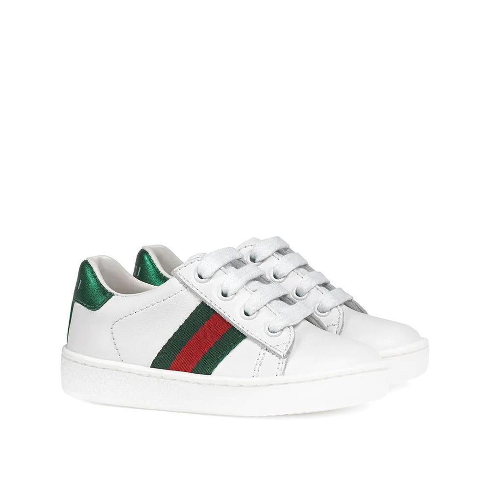 Gucci Ace Sneakers With Web In Bianco