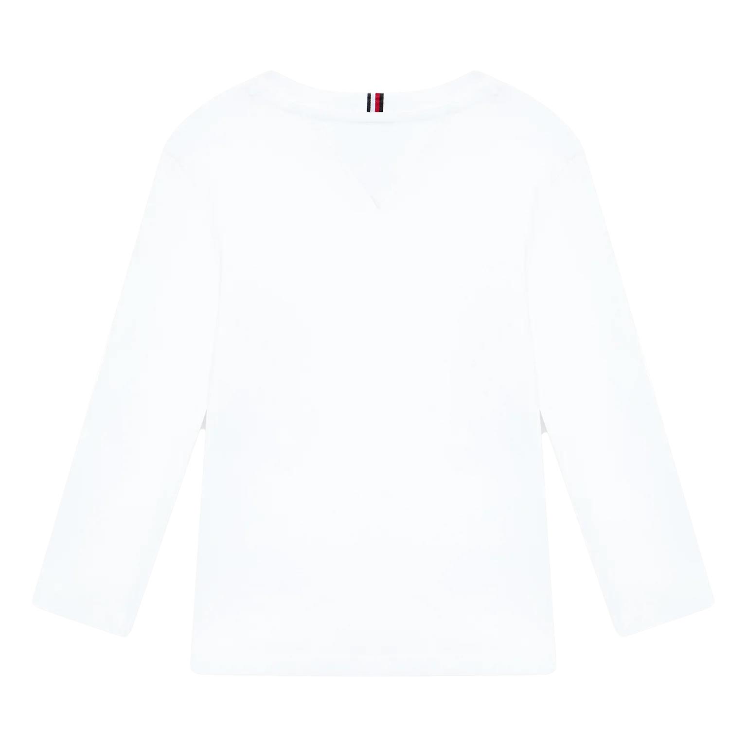 Shop Tommy Hilfiger Junior T-shirt Con Logo Ricamato In Bianco