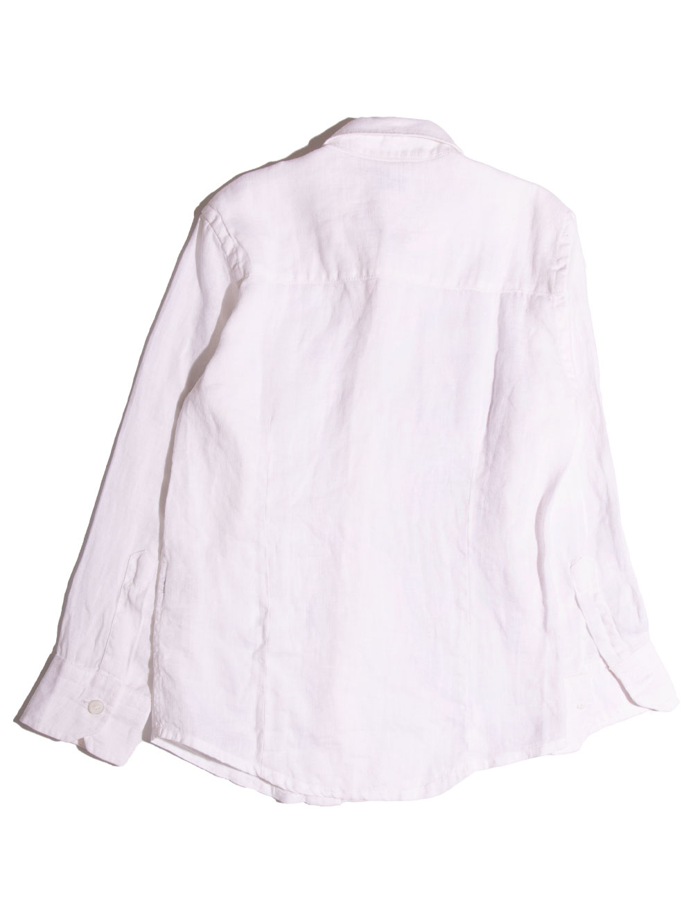 Shop Siola Korean Shirt In Linen In Bianco