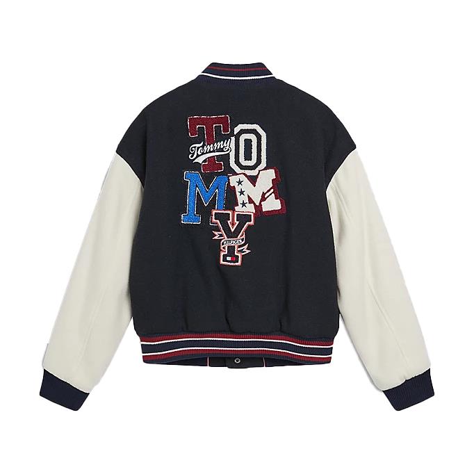 Shop Tommy Hilfiger Junior Jacket With Back Logo In Blu