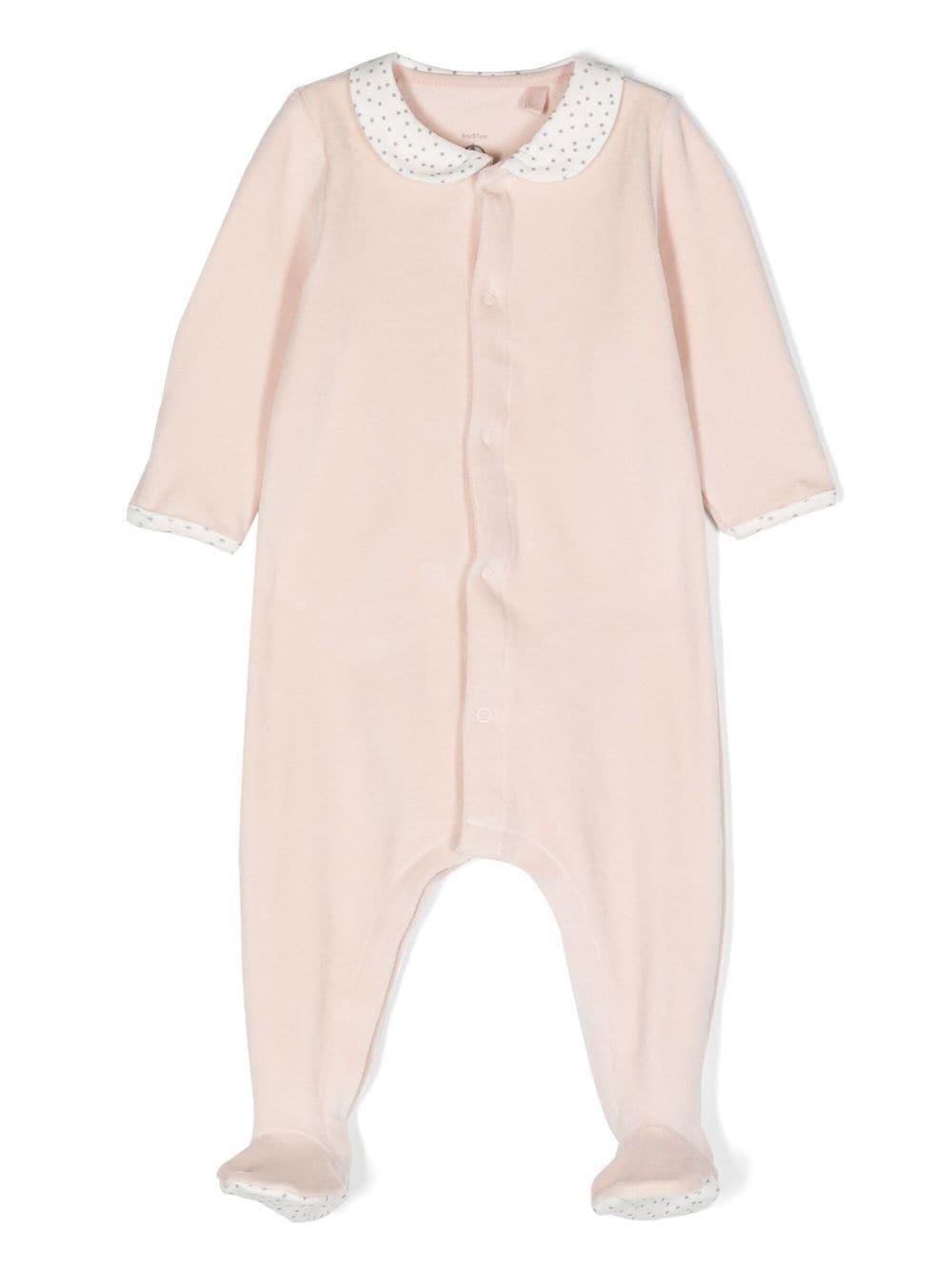 Petit Bateau Babies' Onesie With Front Fastening In Rosa