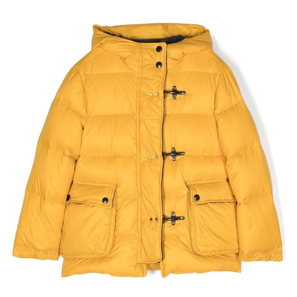 Fay Junior Kids' Yellow Jacket With Hood In Giallo