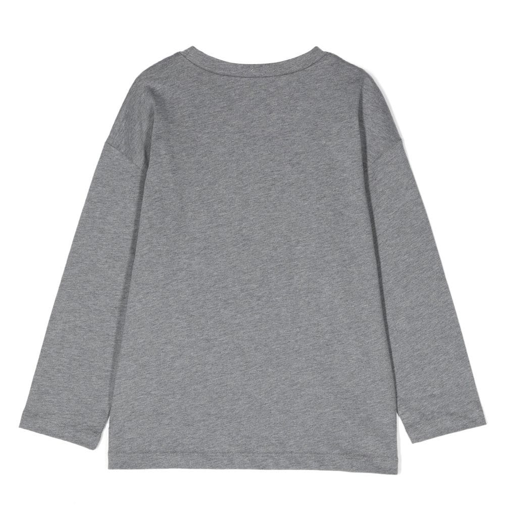 Shop Douuod Long-sleeved T-shirt With Logo In Grigio