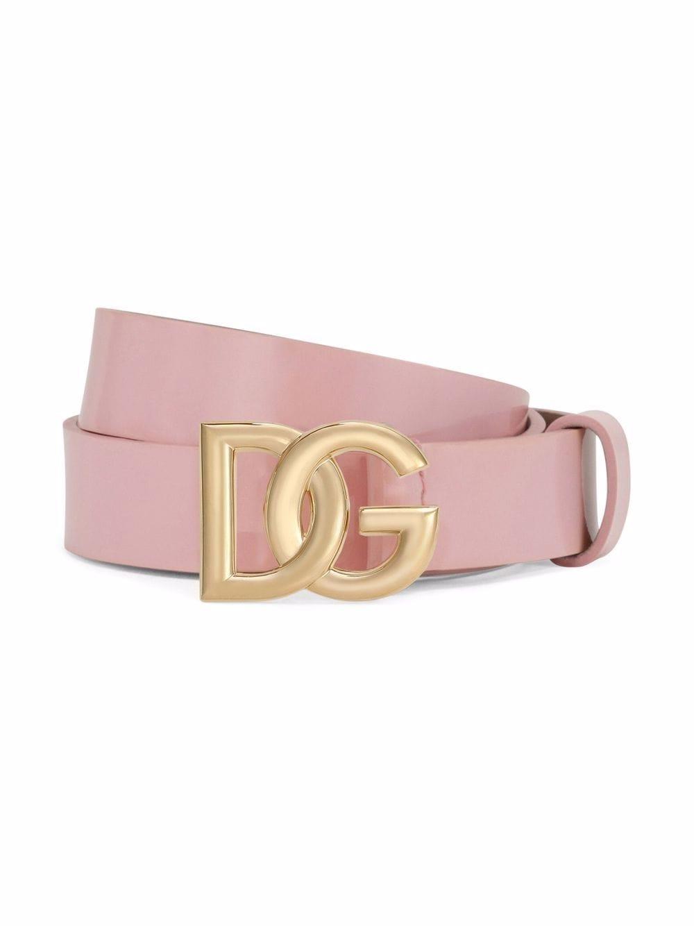Shop Dolce & Gabbana Patent Belt In Rosa