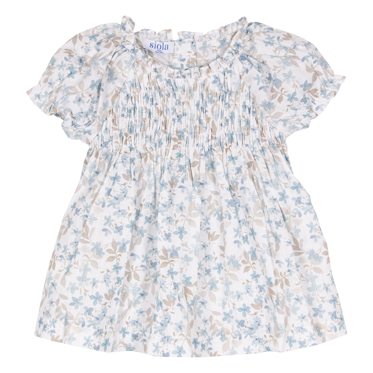 Siola Kids' Blouse With Two-tone Floral Print In Bianco