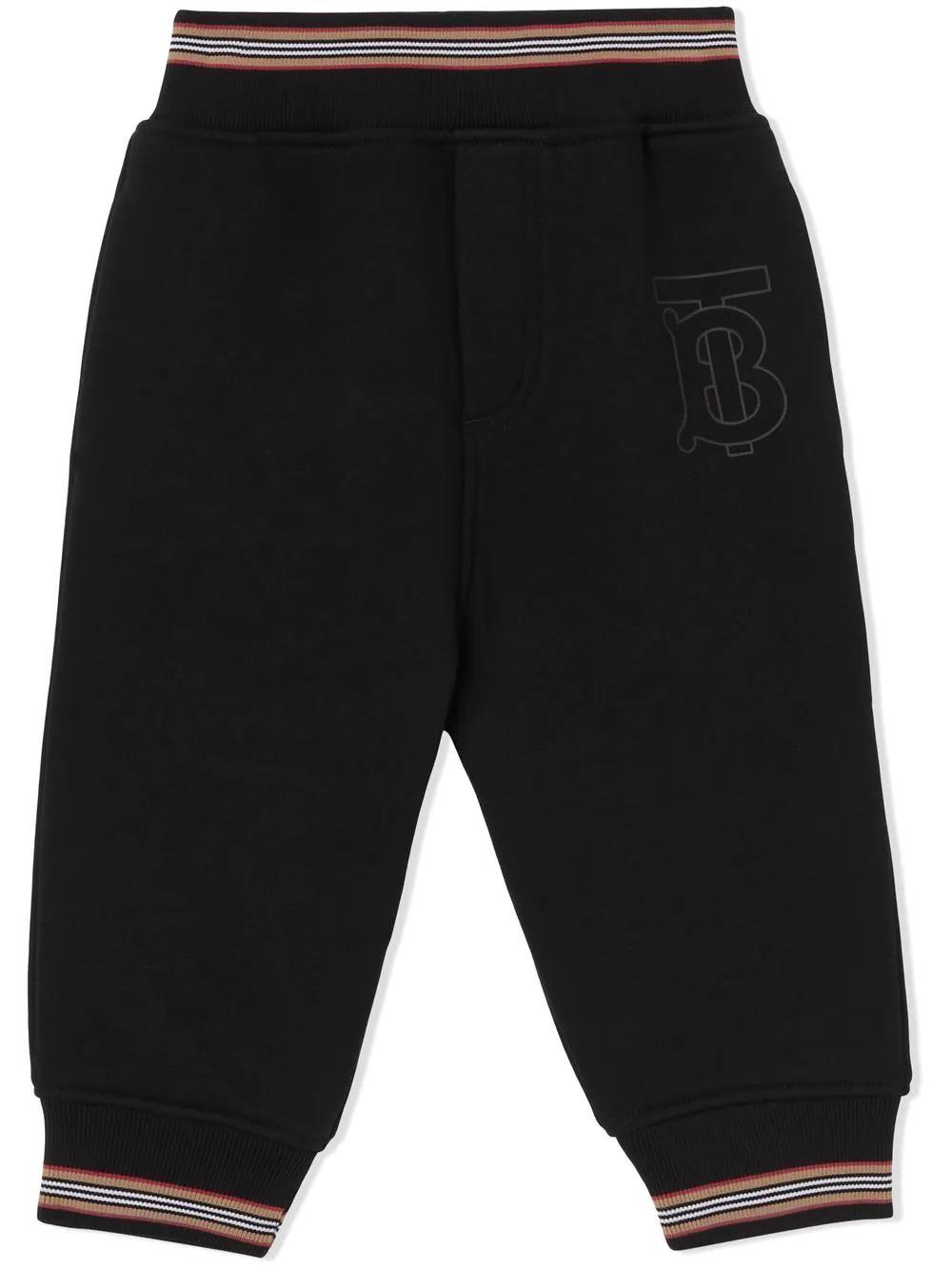Burberry Babies' Trousers With Elastics In Nero