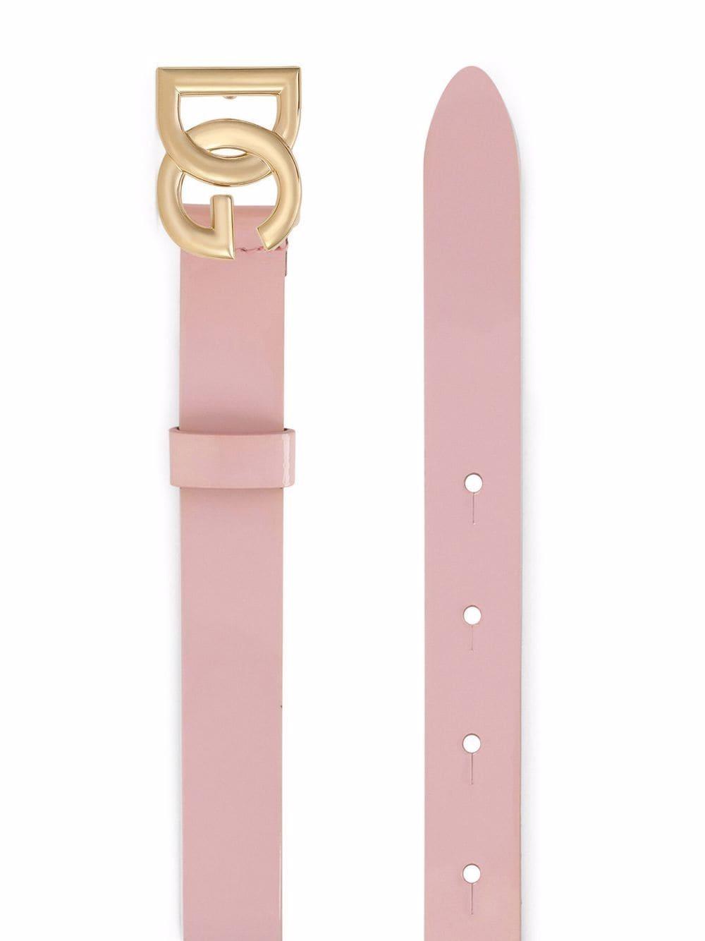 Shop Dolce & Gabbana Patent Belt In Rosa