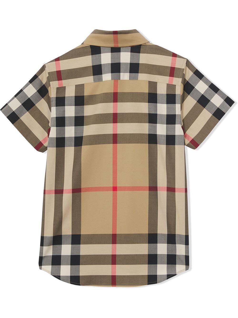 Shop Burberry Check Pattern Shirt In Beige