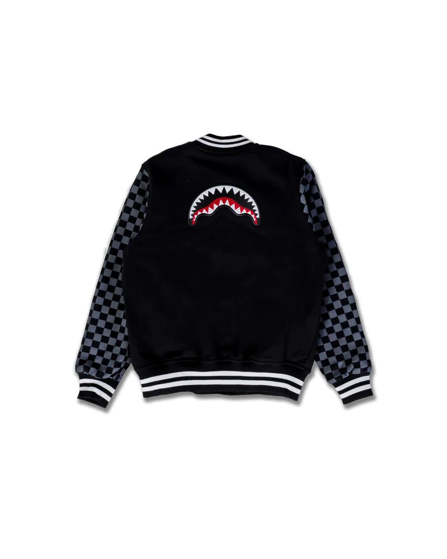 Sprayground Jacket With Checked Sleeves In Nero