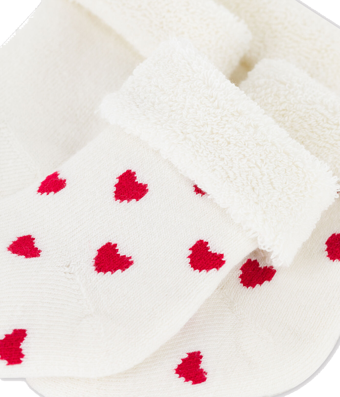 Shop Petit Bateau Bi-pack Socks With Hearts In Bianco