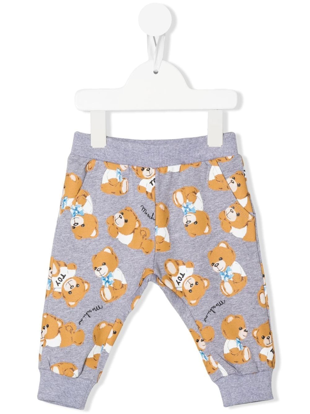 Moschino Babies' Teddy Allover Trousers In Grigio