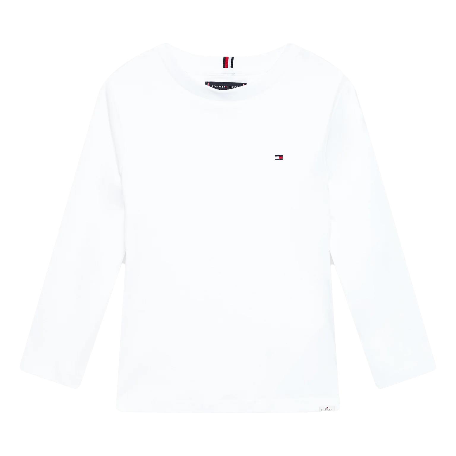 Tommy Hilfiger Junior Kids' T-shirt Con Logo Ricamato In Bianco