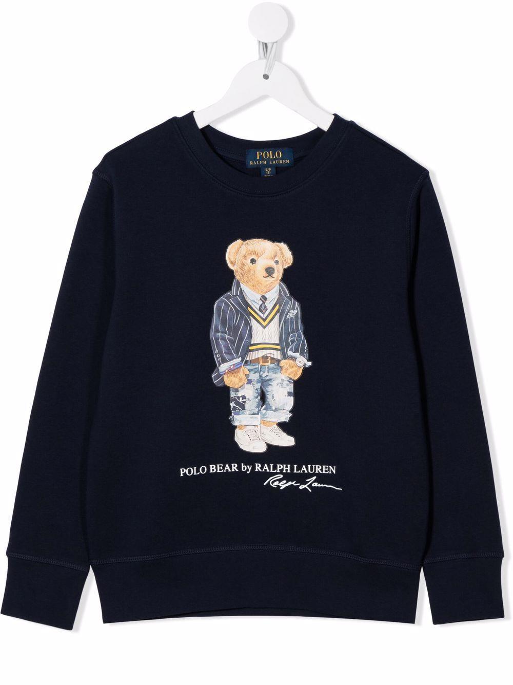 Ralph Lauren Kids' Felpa Polo Bear Con Giacca In Blu