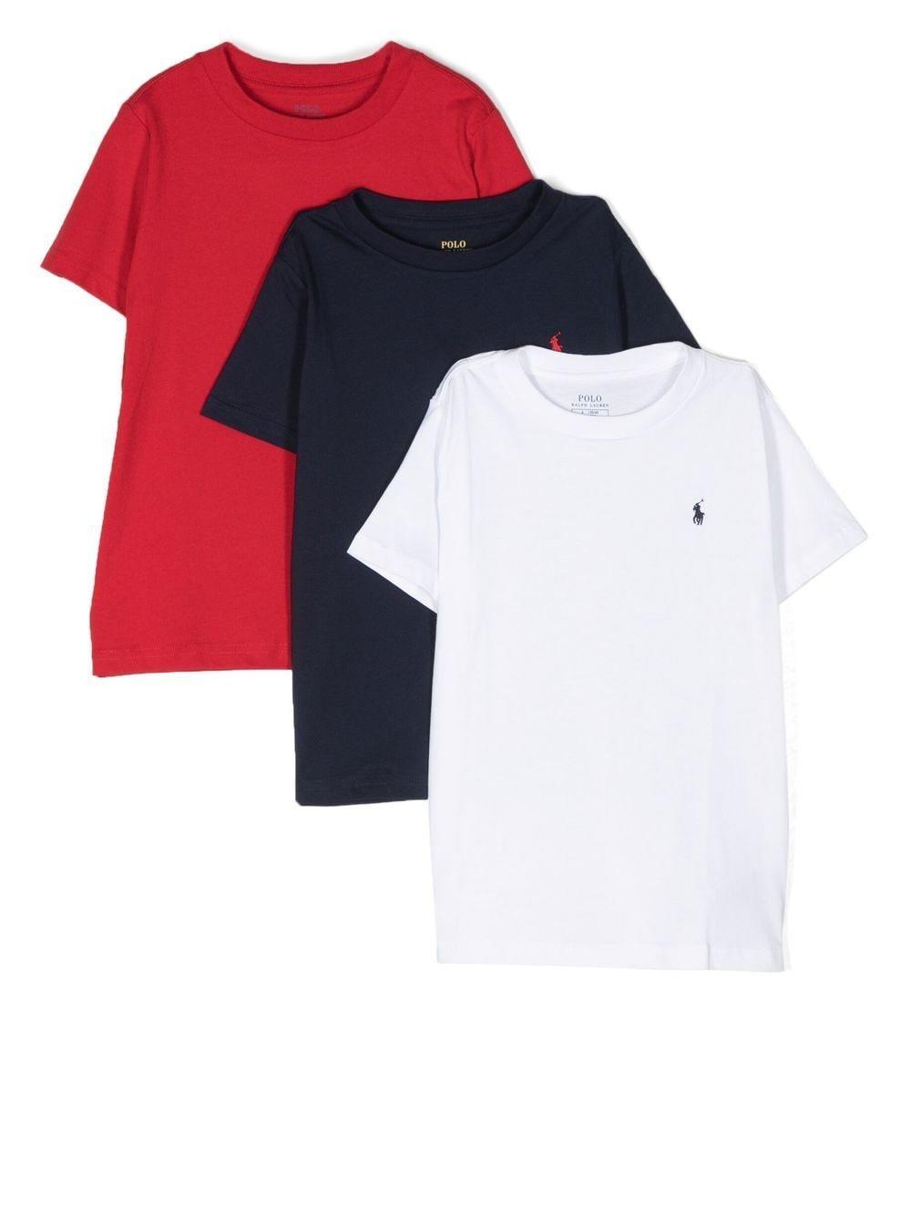 Ralph Lauren Kids' Tri-pack T-shirt With Logo In Multicolor