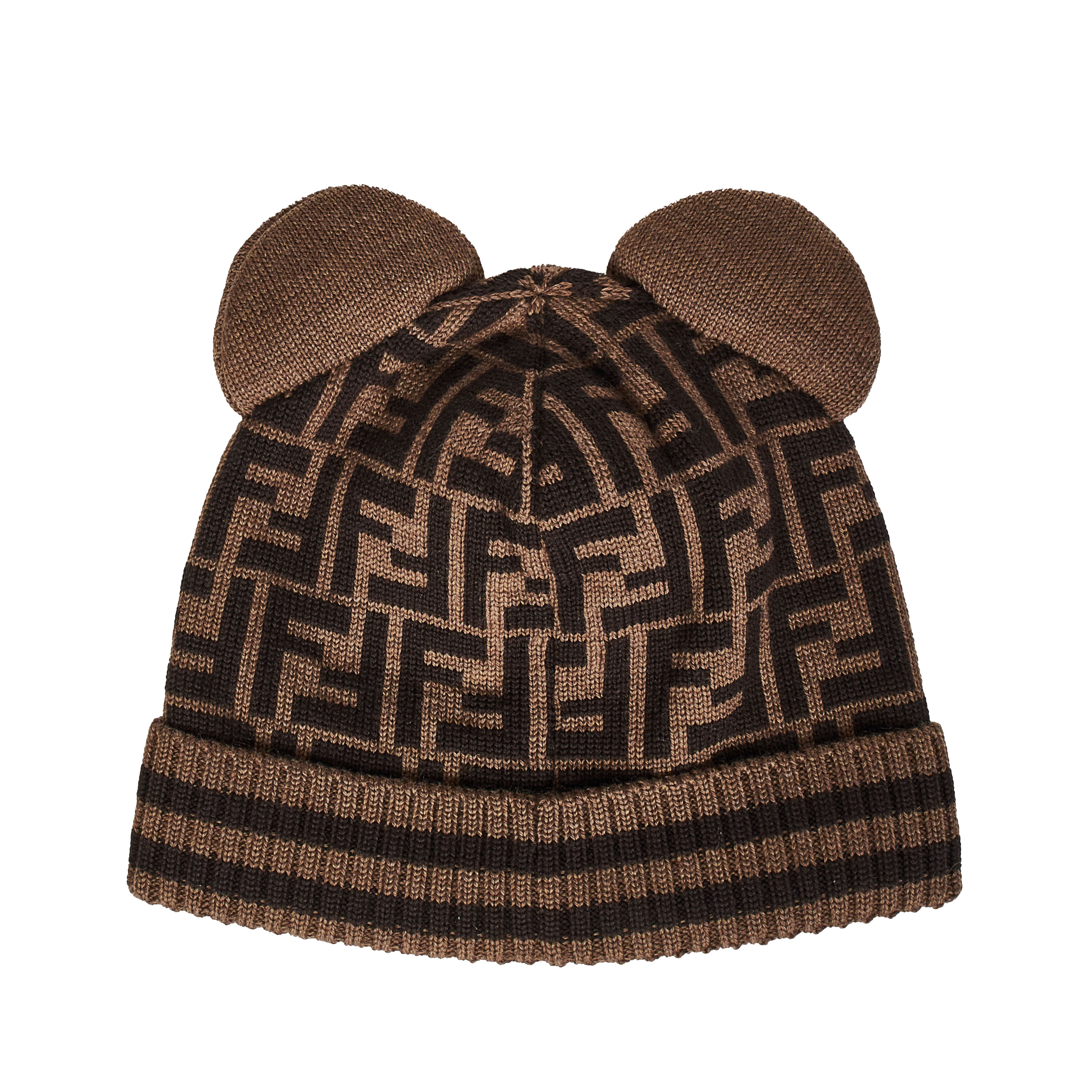 Fendi Hat With Teddy Ears In Brown
