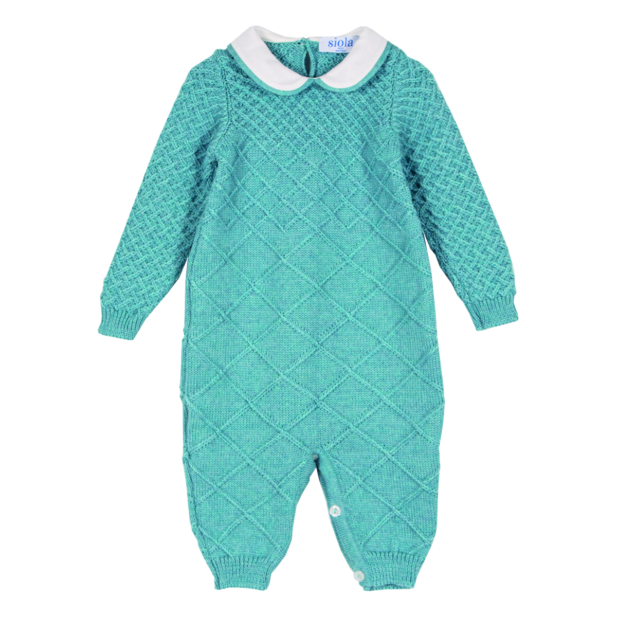 Siola Onesie With Tone-on-tone Embroidery In Verde