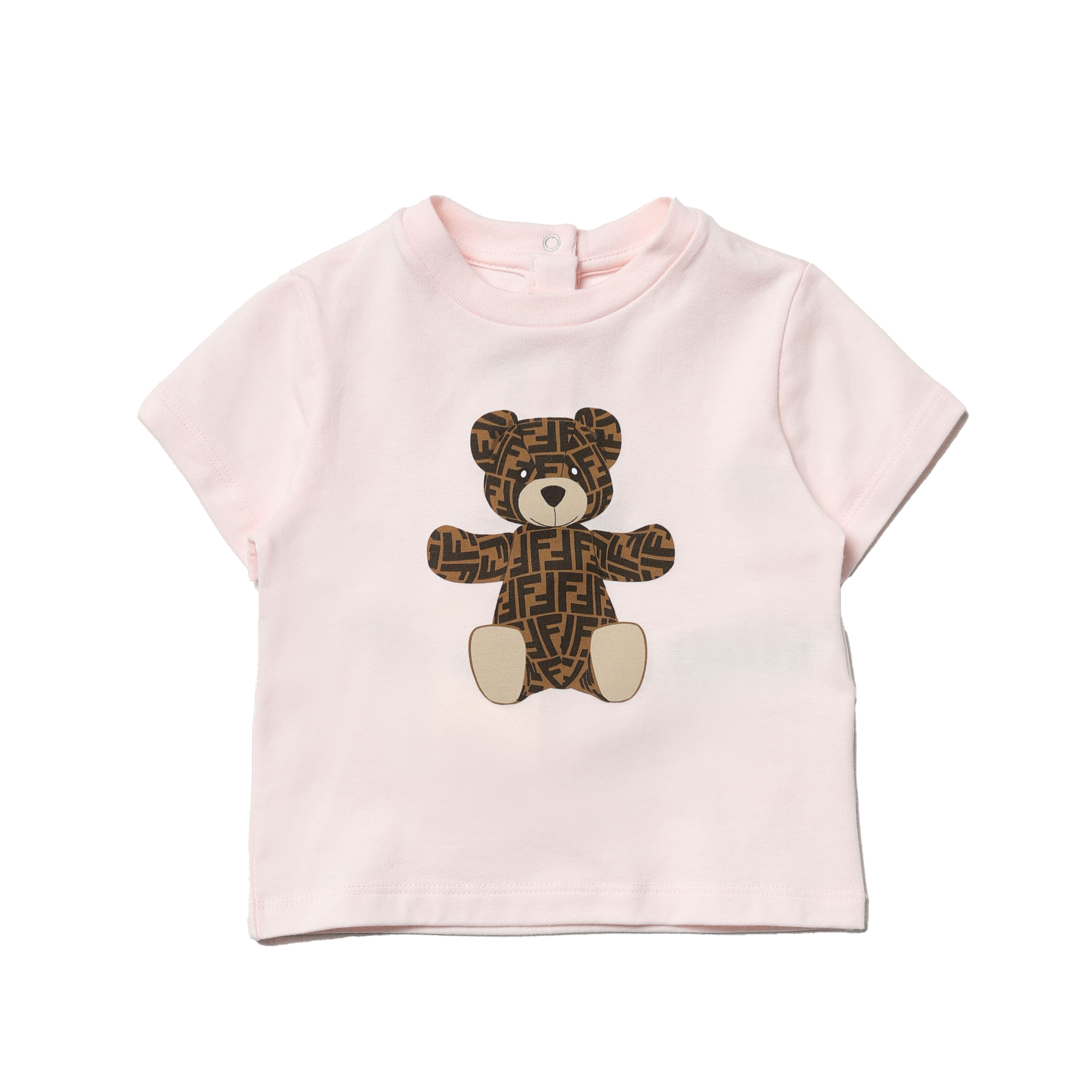 Fendi Baby Girls Pink Ff Teddy T-shirt In Rosa