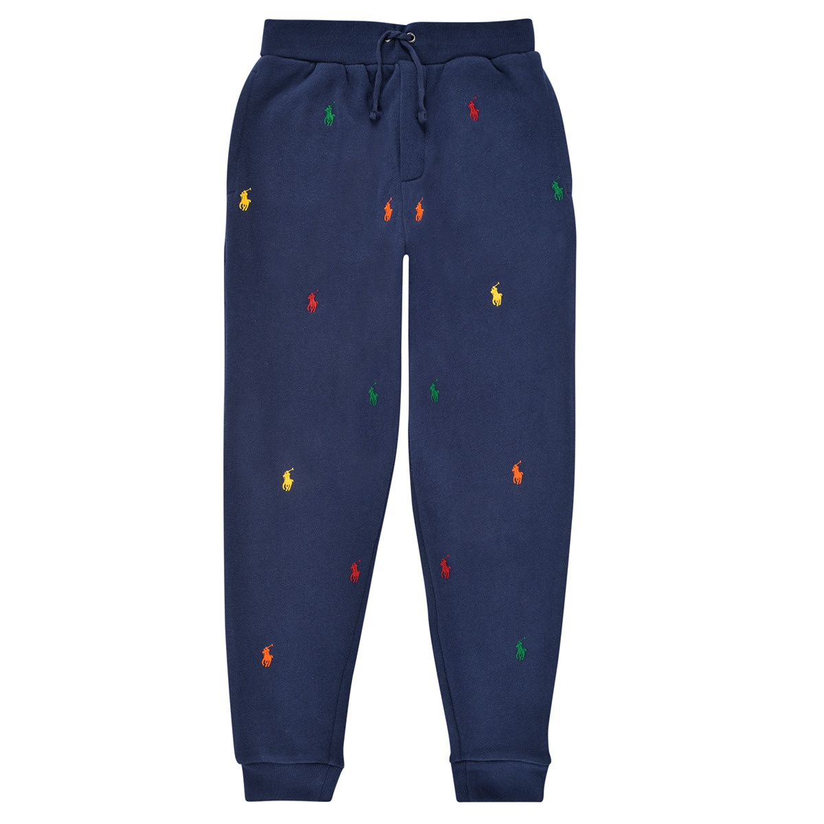Ralph Lauren Kids' Trousers With Allover Logos In Blu