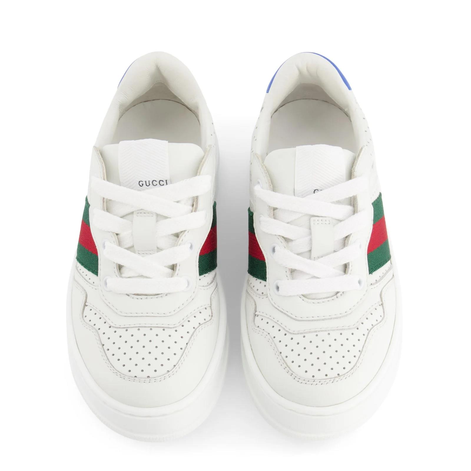 Shop Gucci Sneakers With Web Detail In Bianco