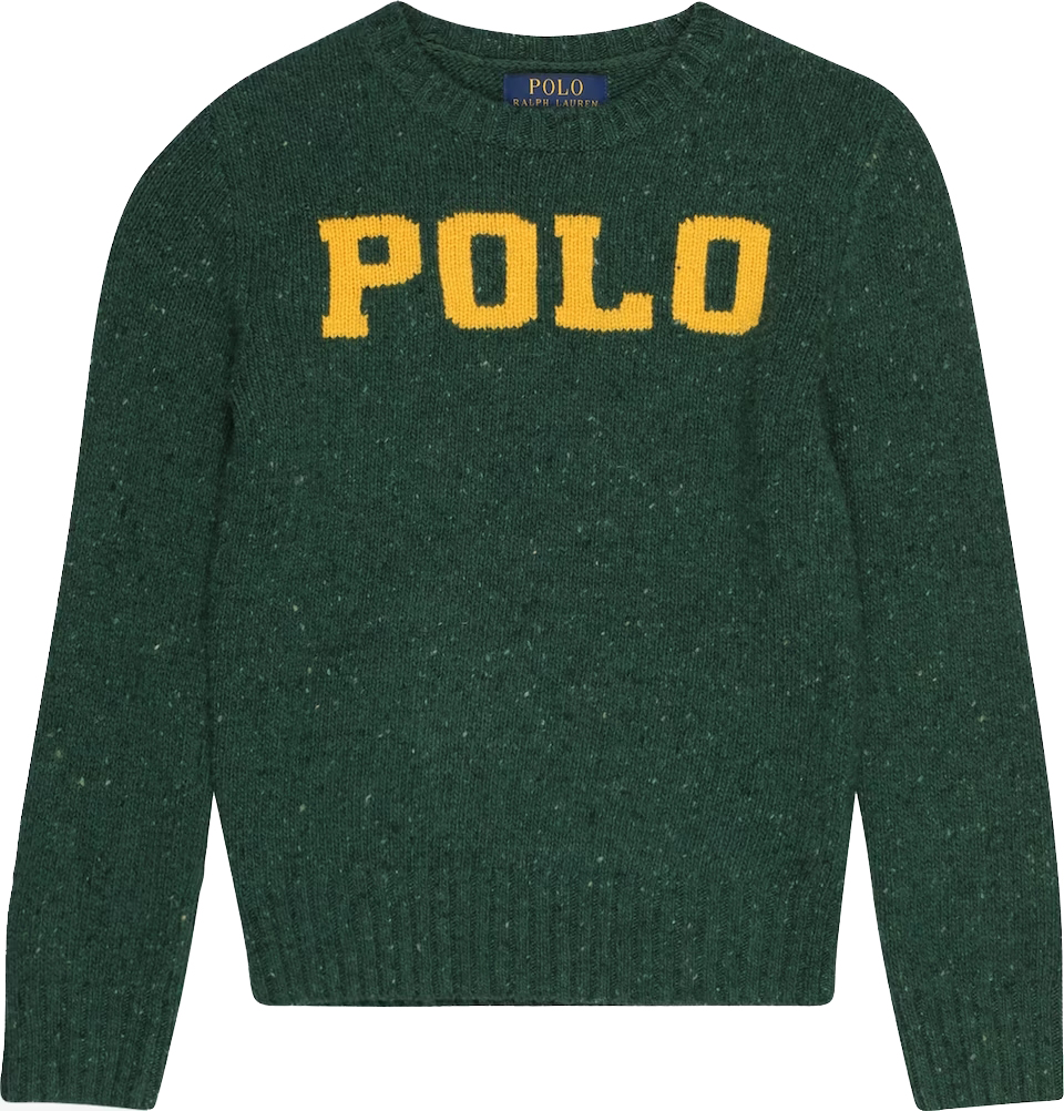 Ralph Lauren Kids' Sweater With Yellow Logo In Verde