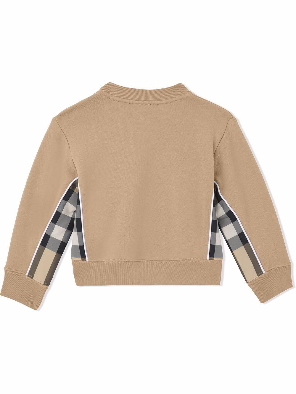 Shop Burberry Beige Sweatshirt With Checked Details