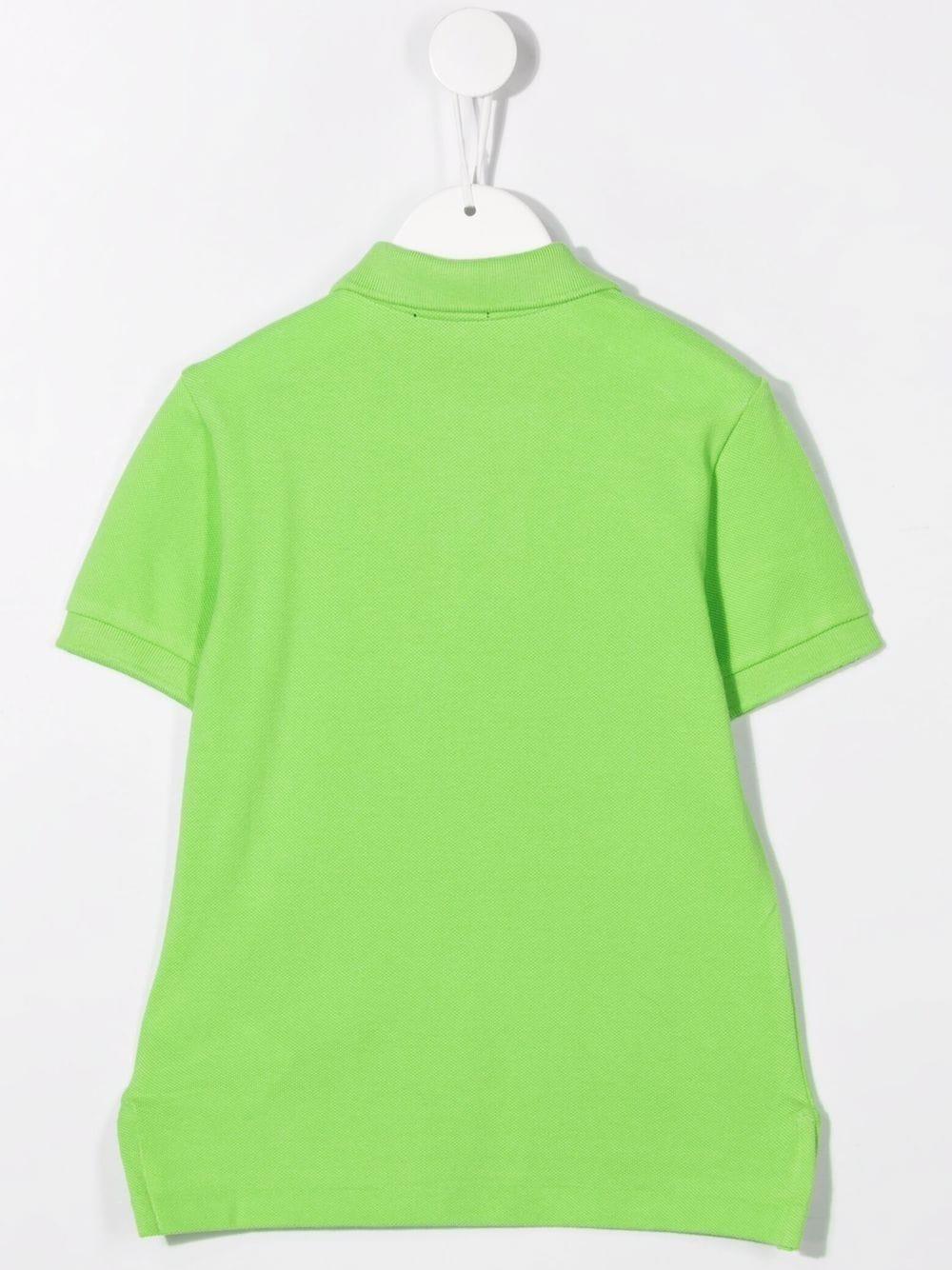 Shop Ralph Lauren Basic Polo With Red Logo In Verde