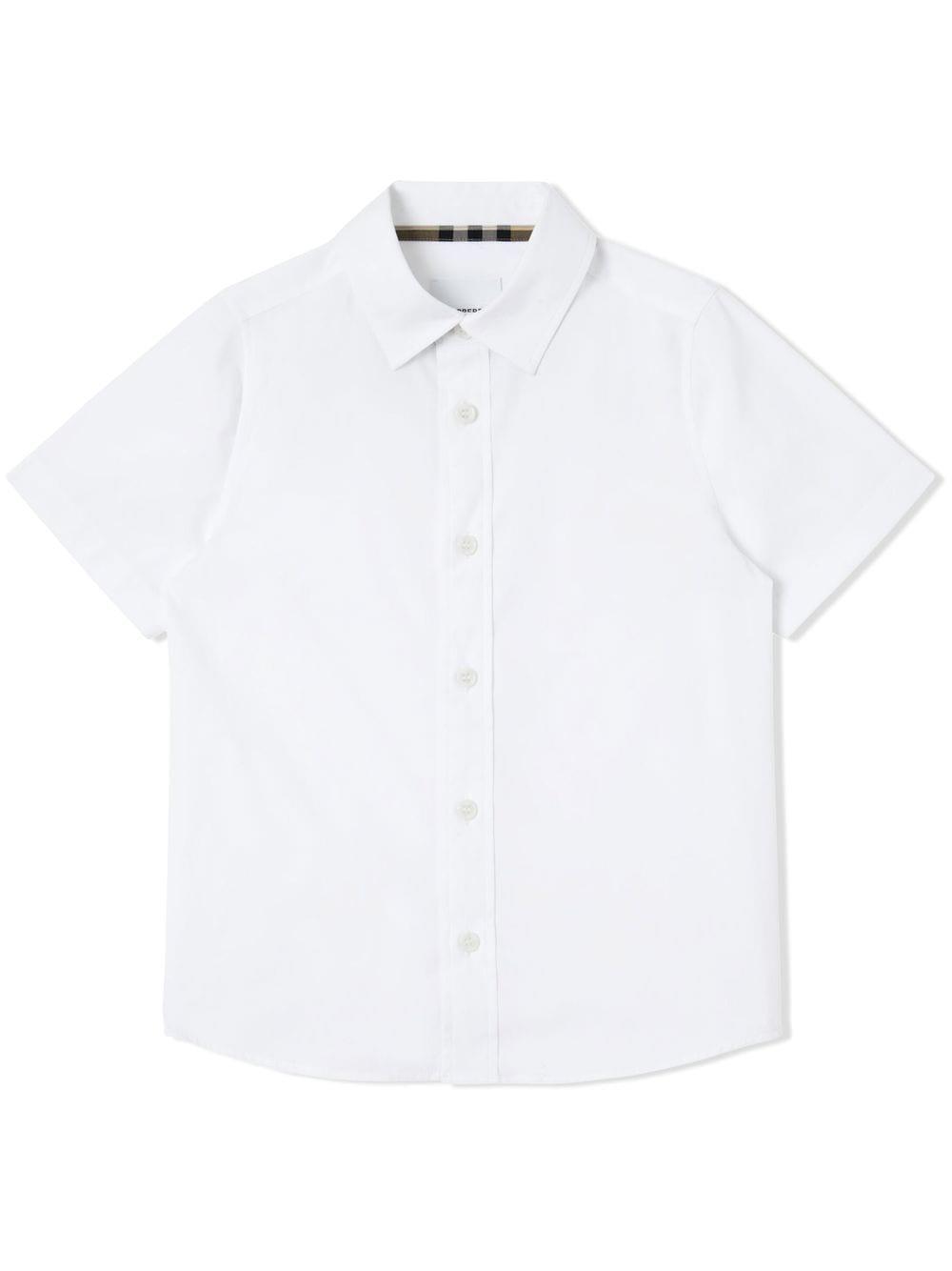 Burberry Kids' Shirt With Logo On The Back In Bianco