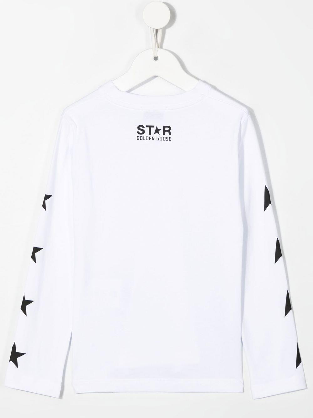 Shop Golden Goose T-shirt With Stars On The Arms In Bianco