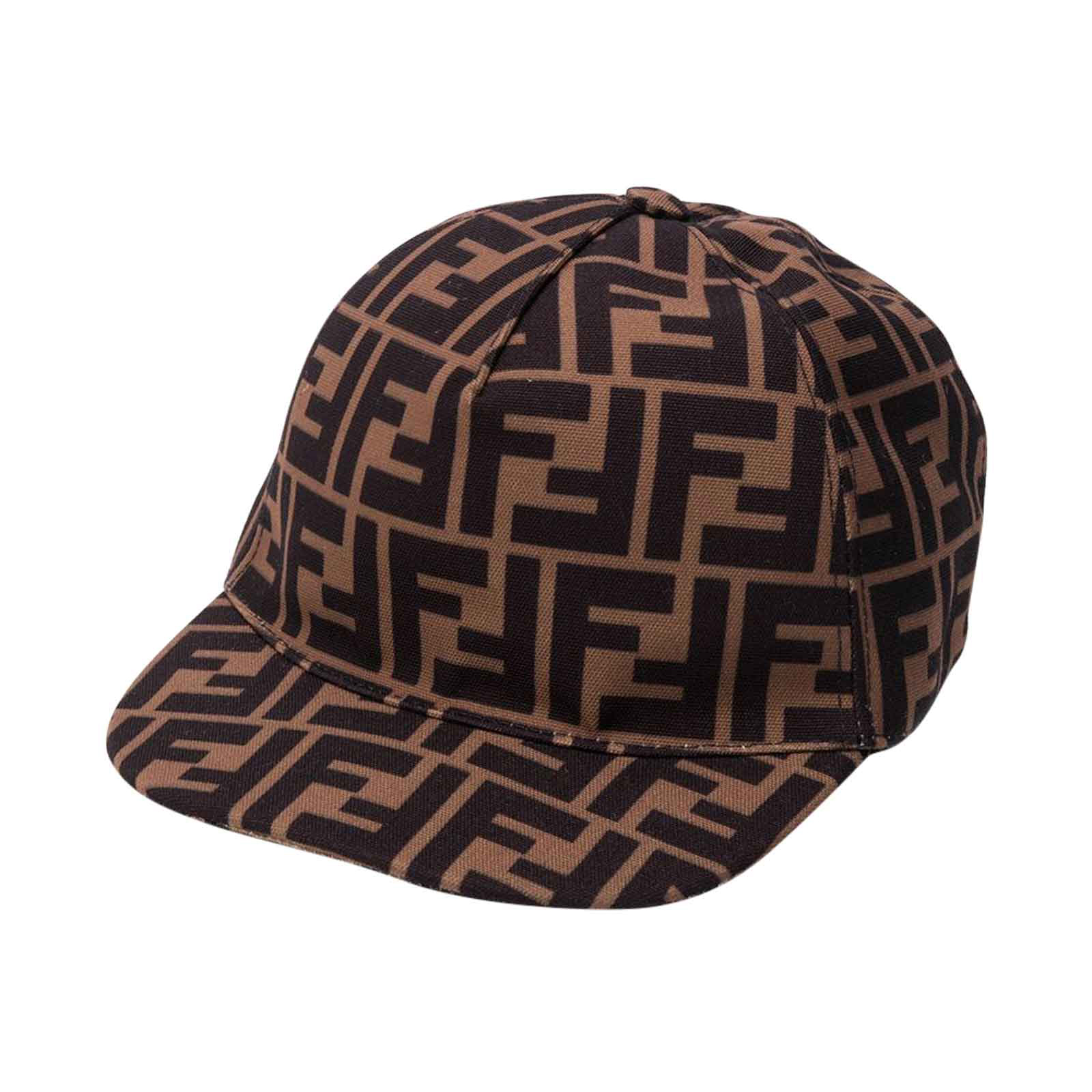 Shop Fendi Logo Hat With Visor In Marrone