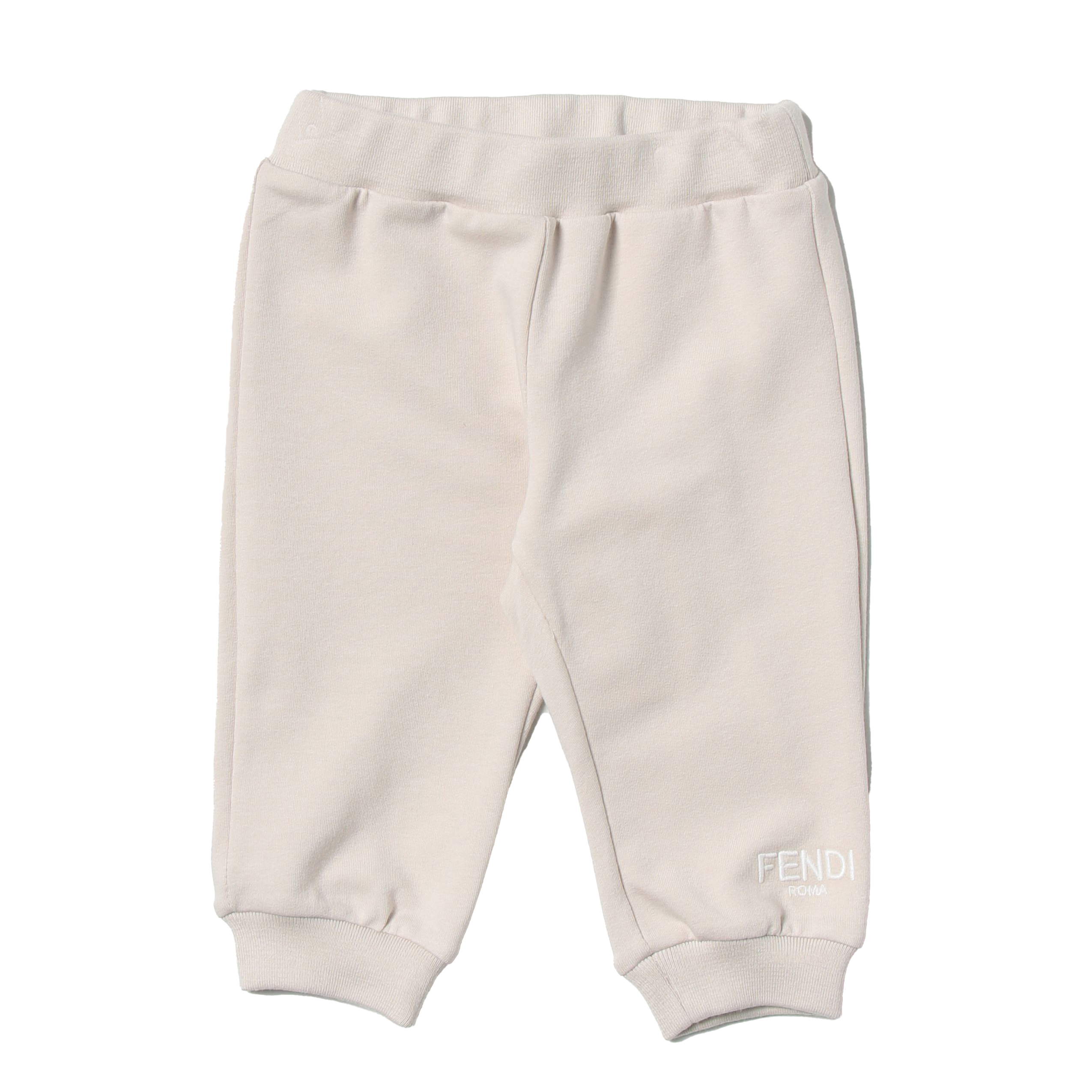 Fendi Babies' Trousers With Embroidered Logo In Beige