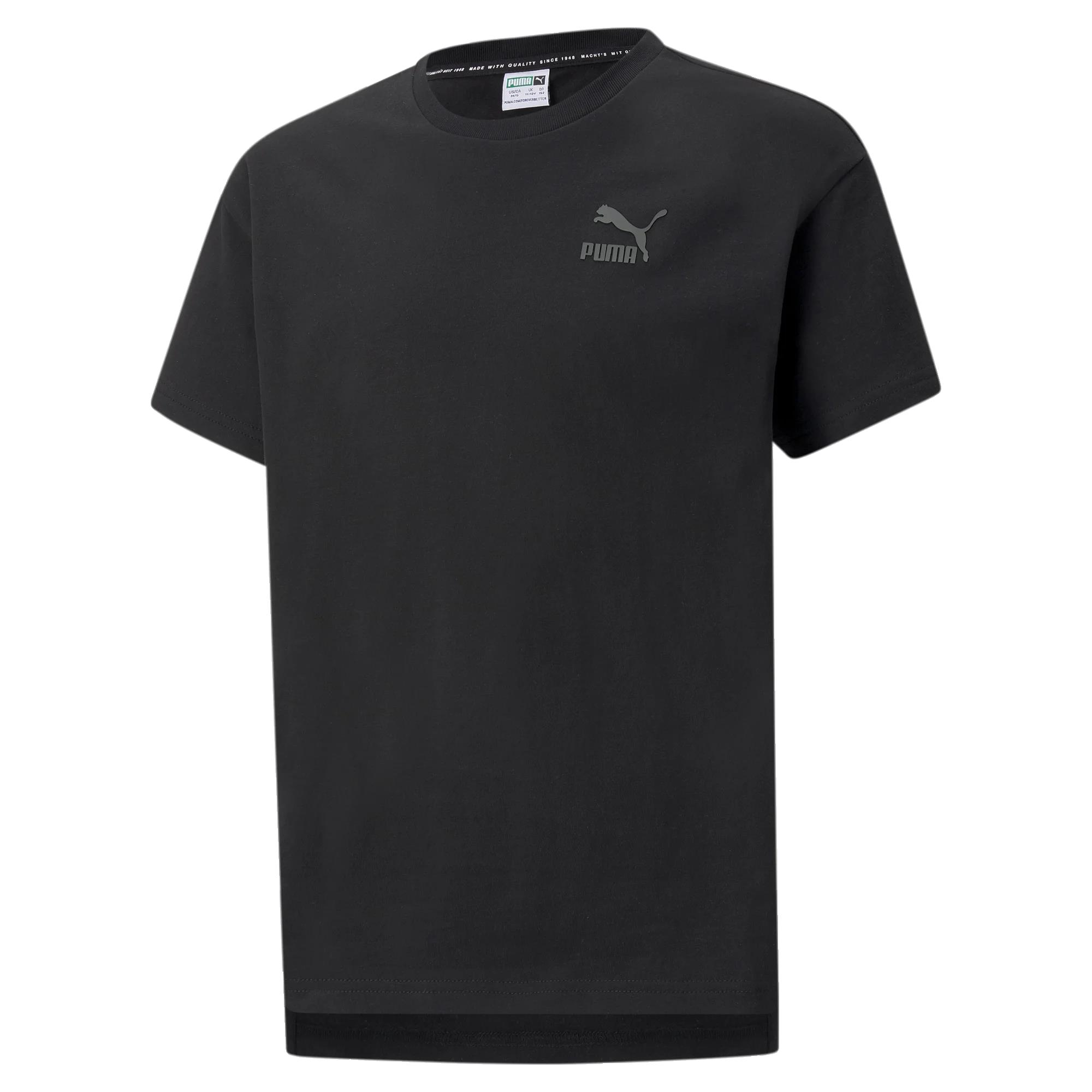 Puma Kids' Black T-shirt With Grey Logo In Nero