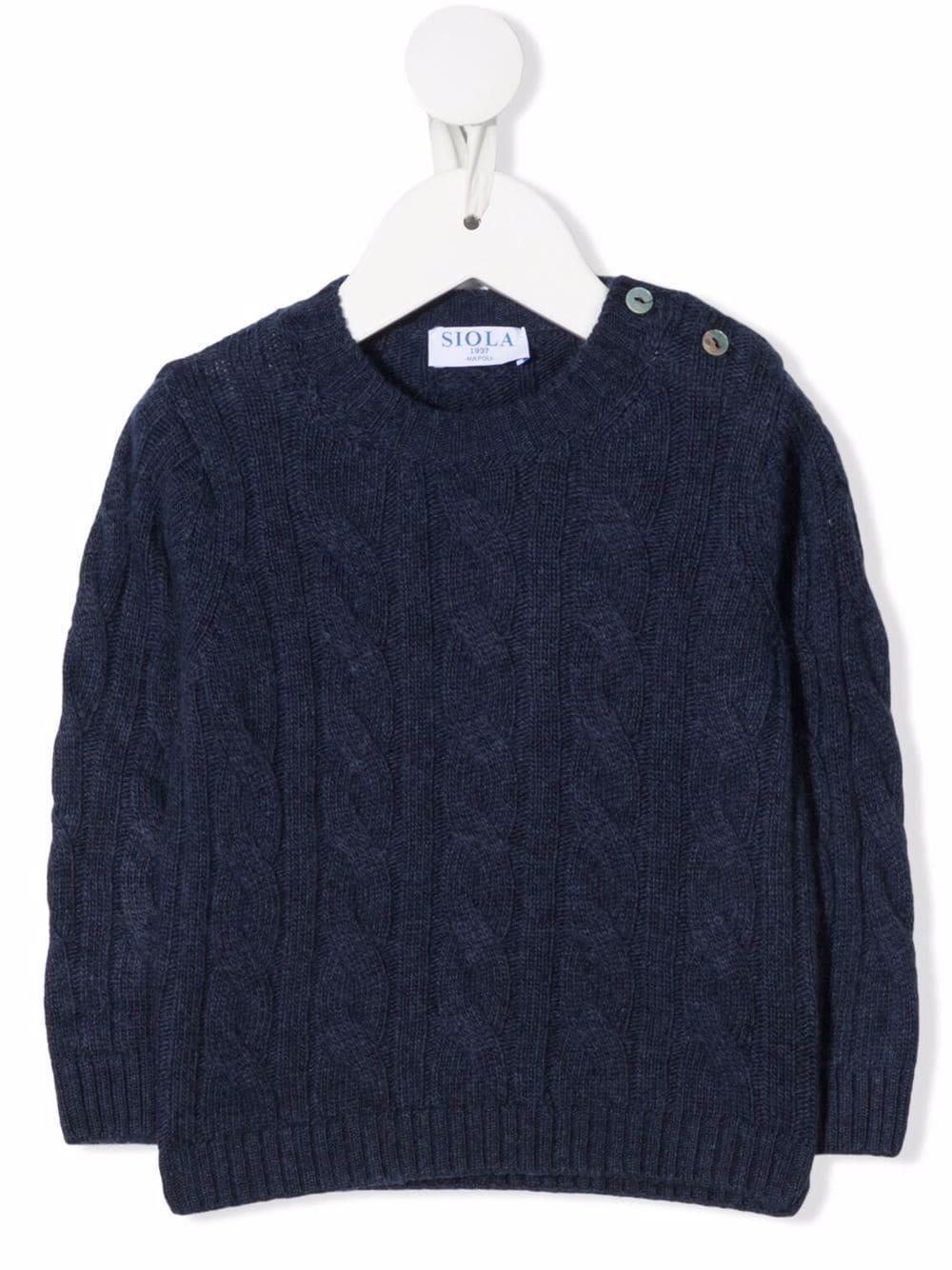 Siola Cable Sweater In Blu