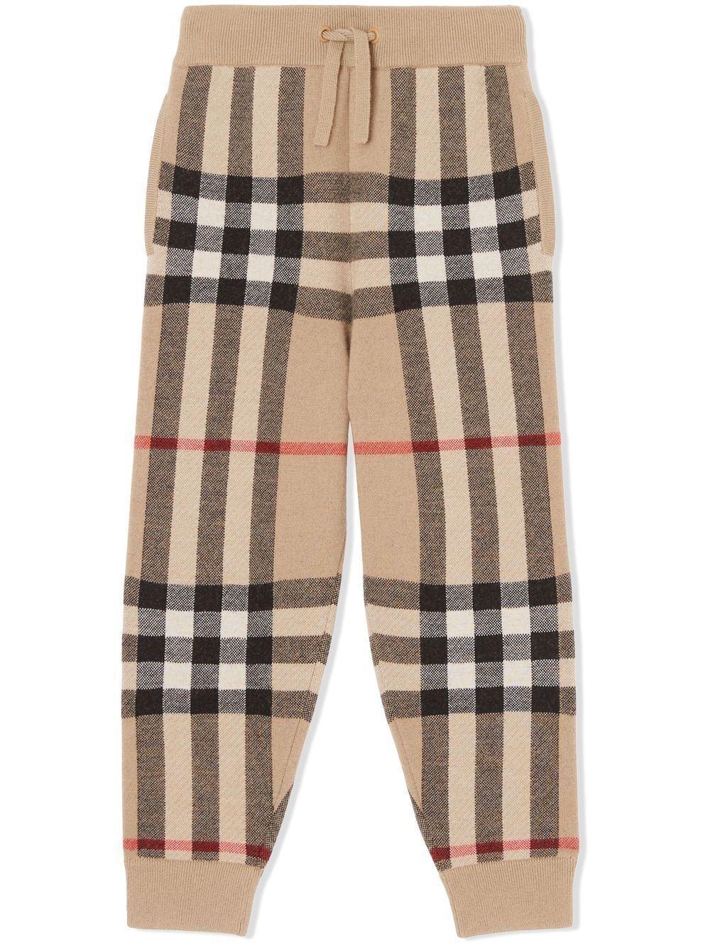Shop Burberry Wool Trousers With Elastic In Beige