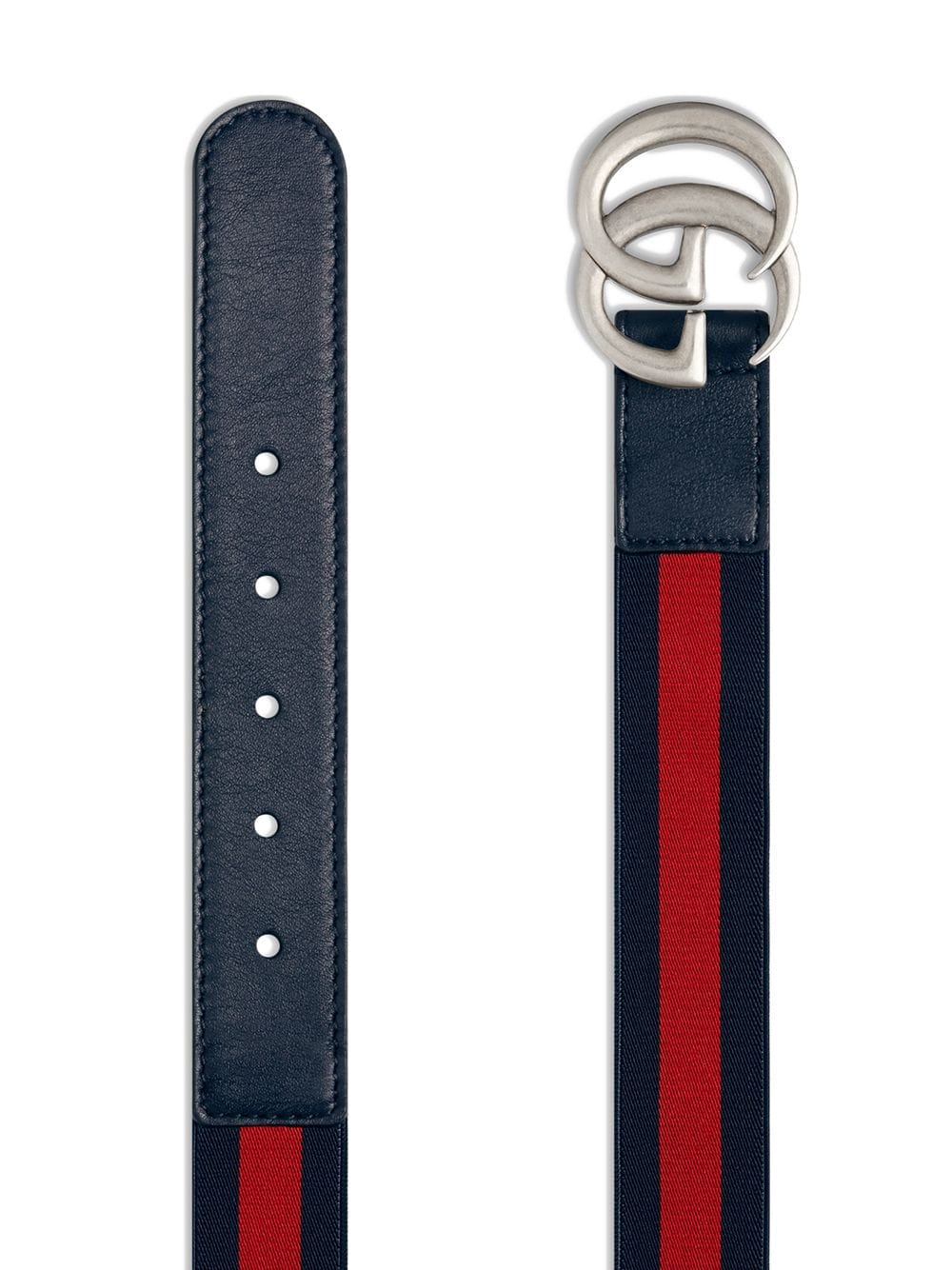 Shop Gucci Elasticated Belt With Gg Buckle In Blu