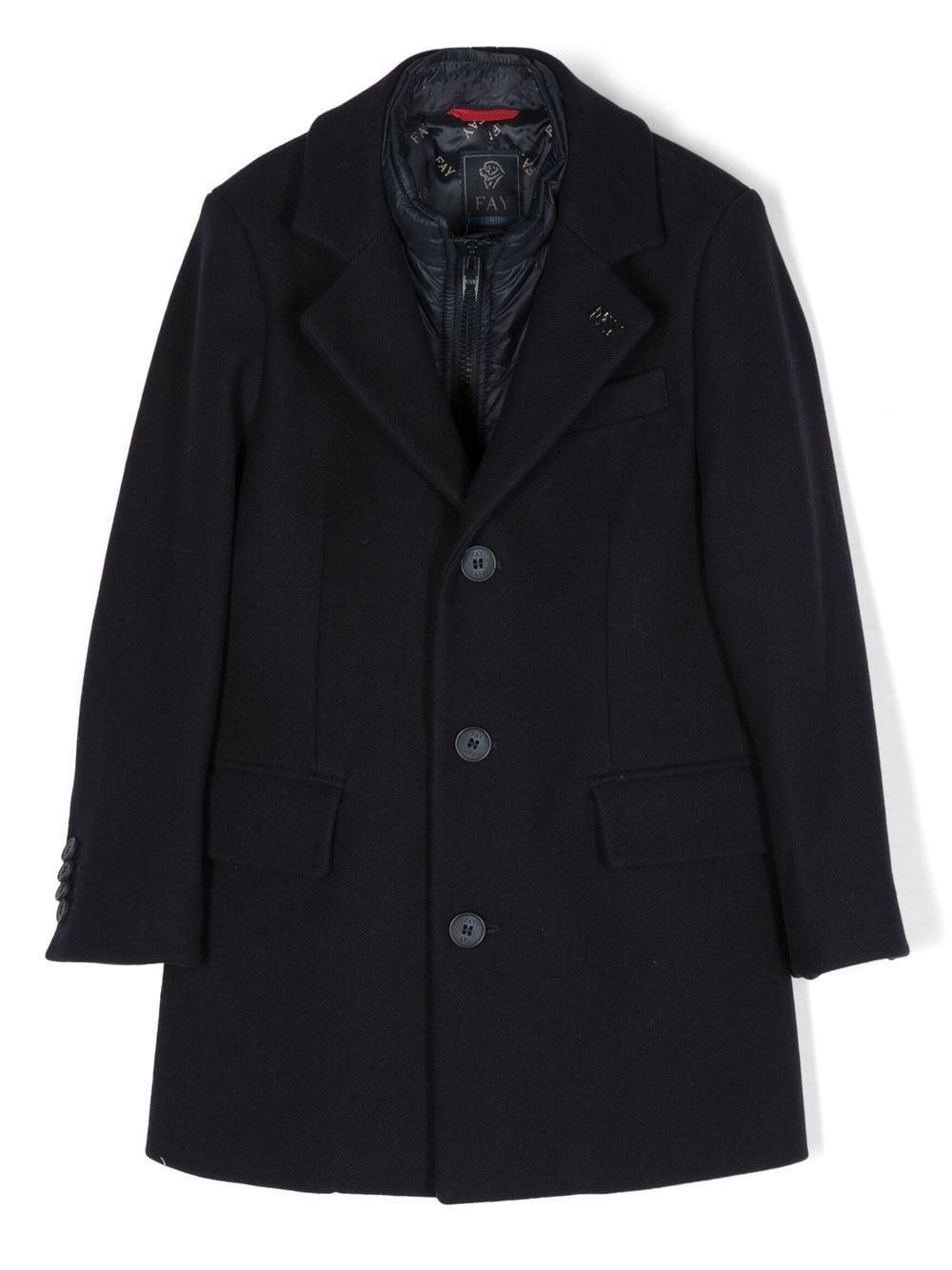 Shop Fay Junior Coat With Double Fastening In Blu