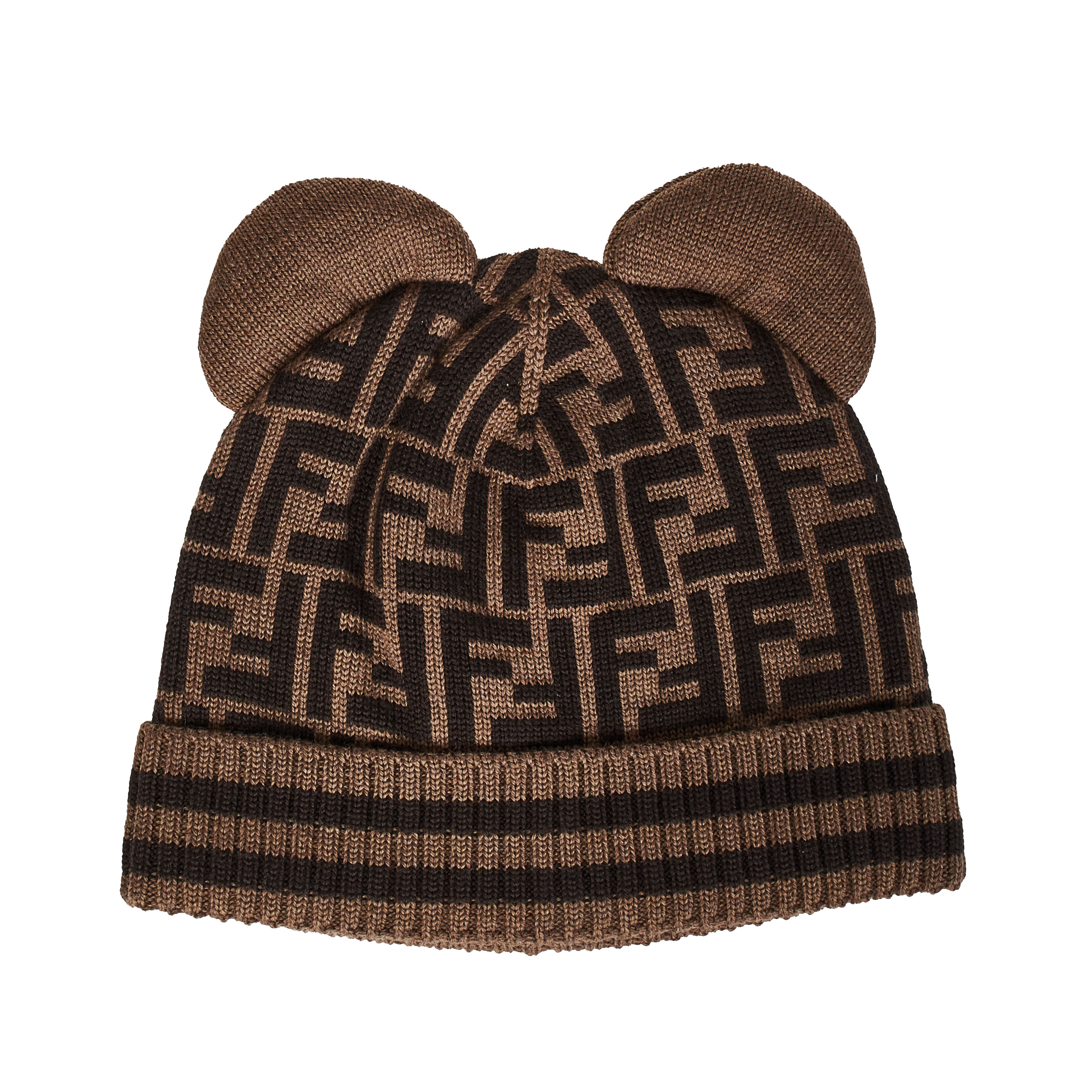 Shop Fendi Hat With Teddy Ears In Marrone