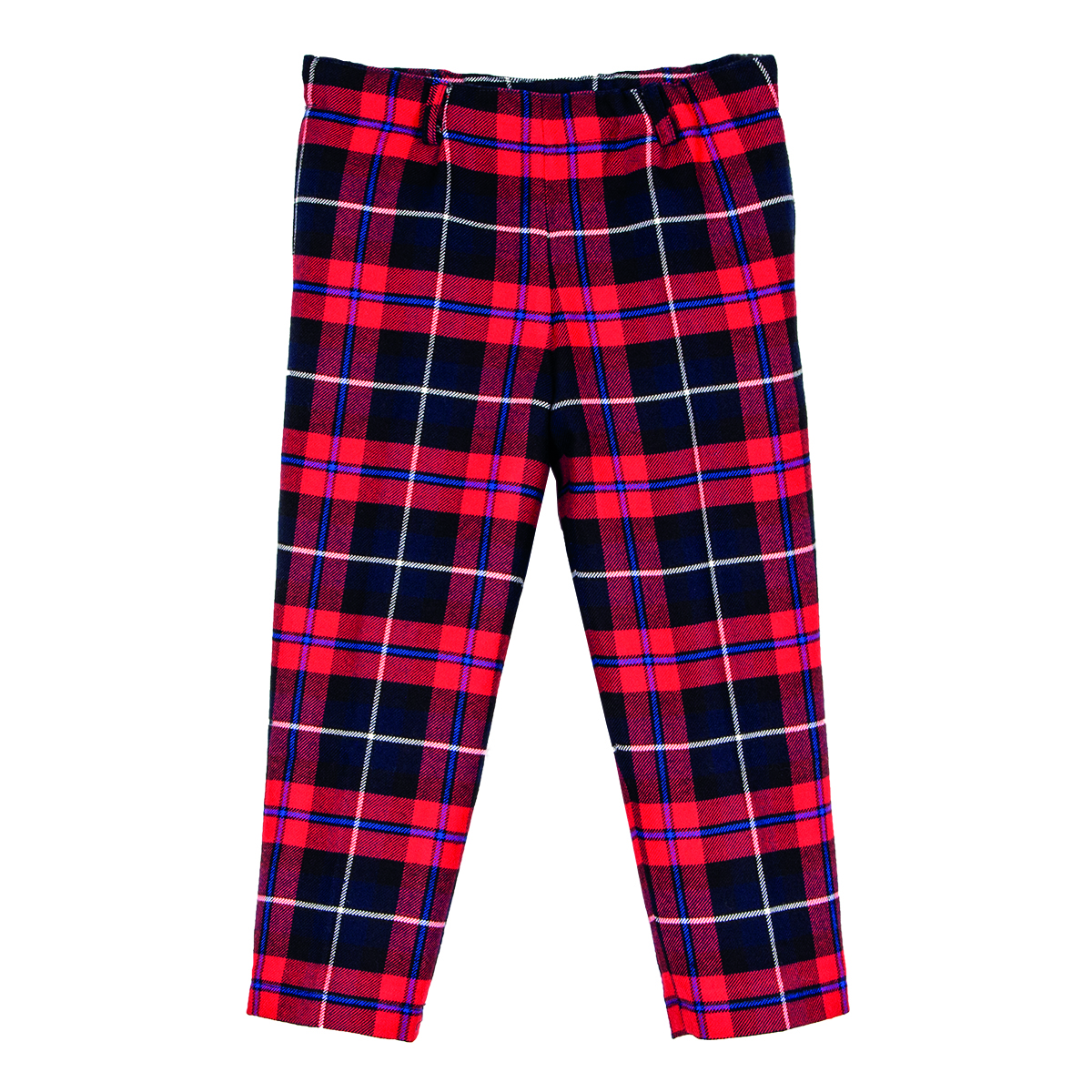 Siola Kids' Checked Wool Trousers In Rosso