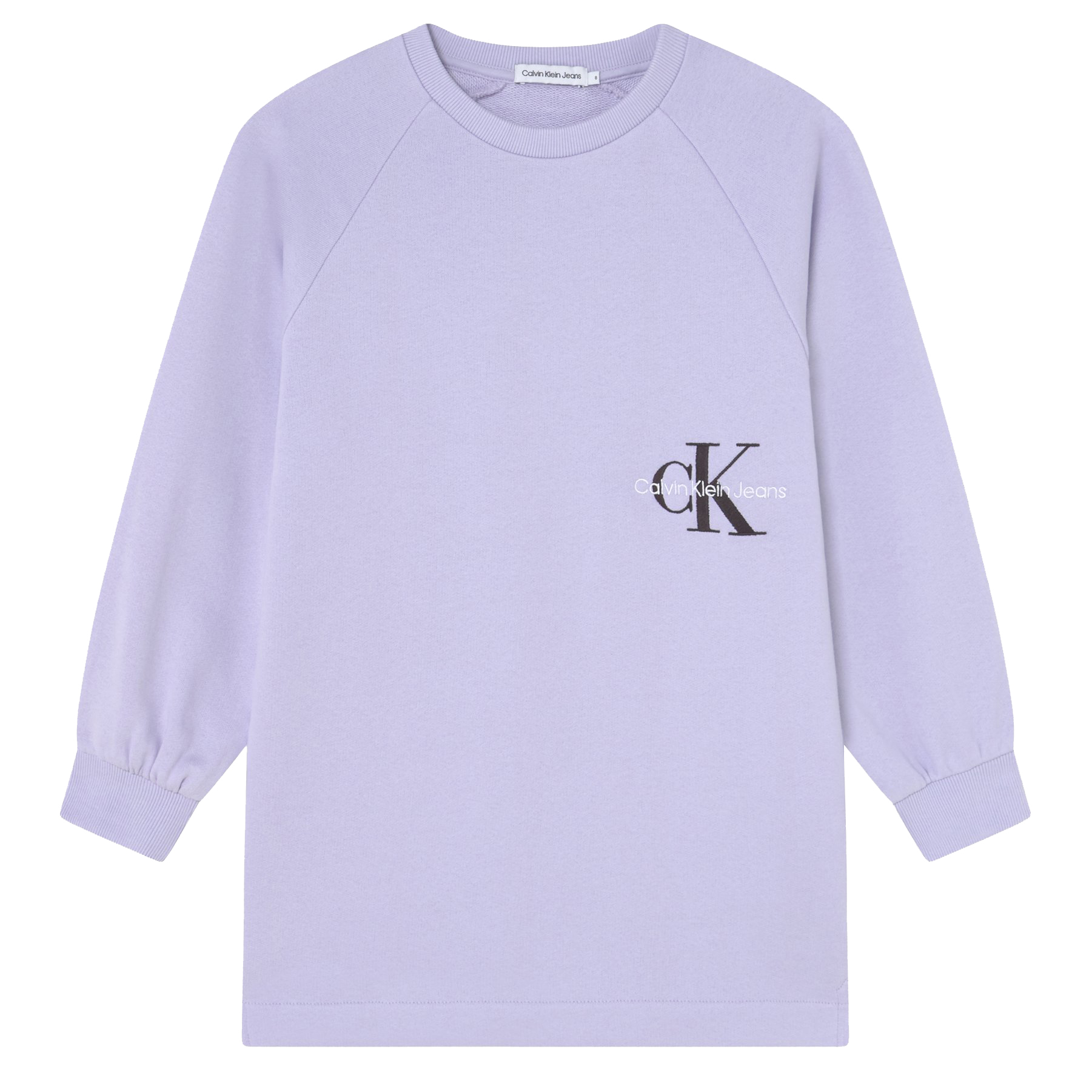 Calvin Klein Junior Kids' Sweatshirt Dress With Embroidery In Viola