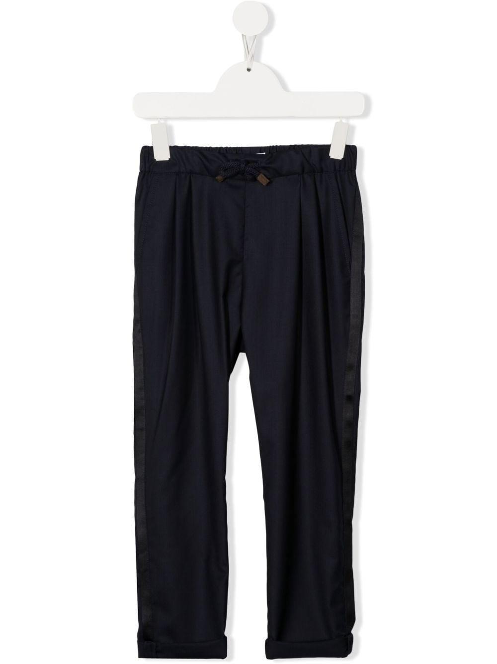 Shop Brunello Cucinelli Drawstring Trousers In Blu