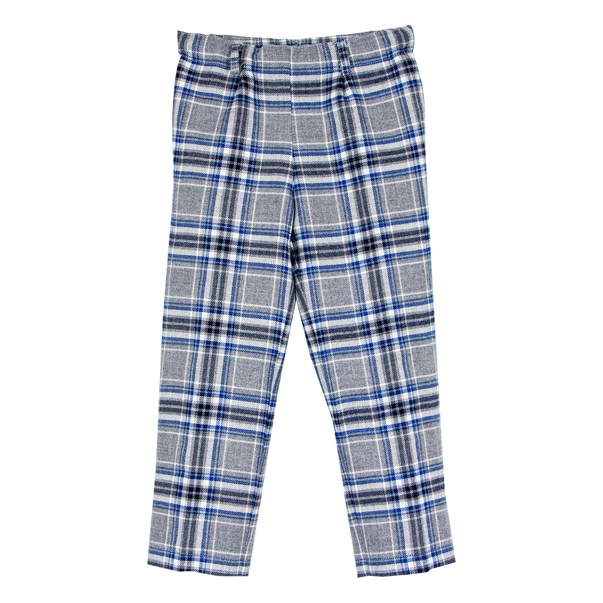 Siola Kids' Checked Wool Trousers In Grigio