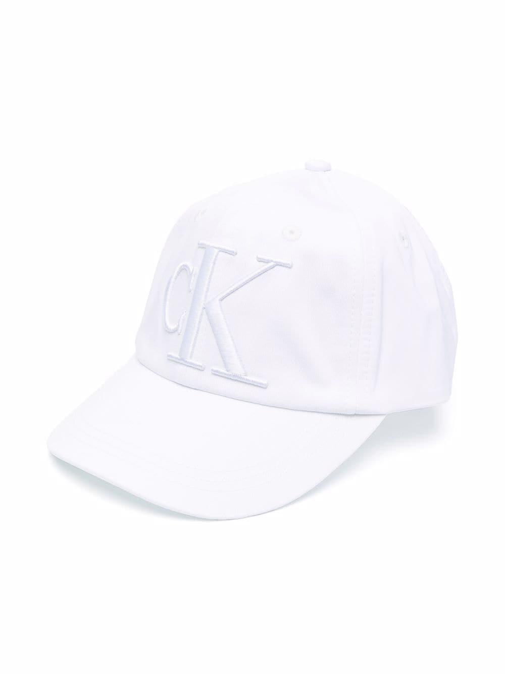Calvin Klein Junior Cappello Con Logo Sul Fronte In Bianco