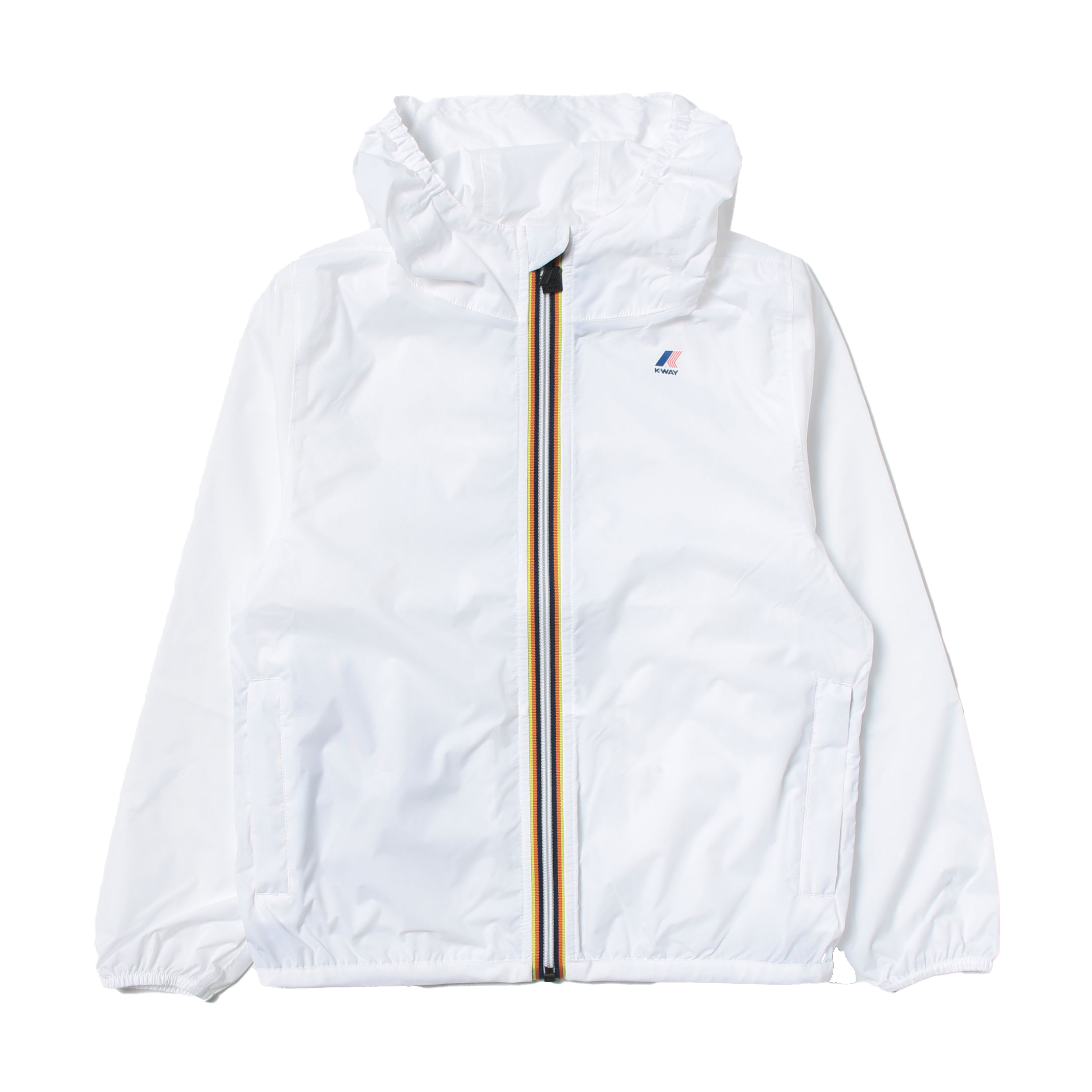 K-way Kids' Le Vrai Hooded Zip Jacket In Bianco