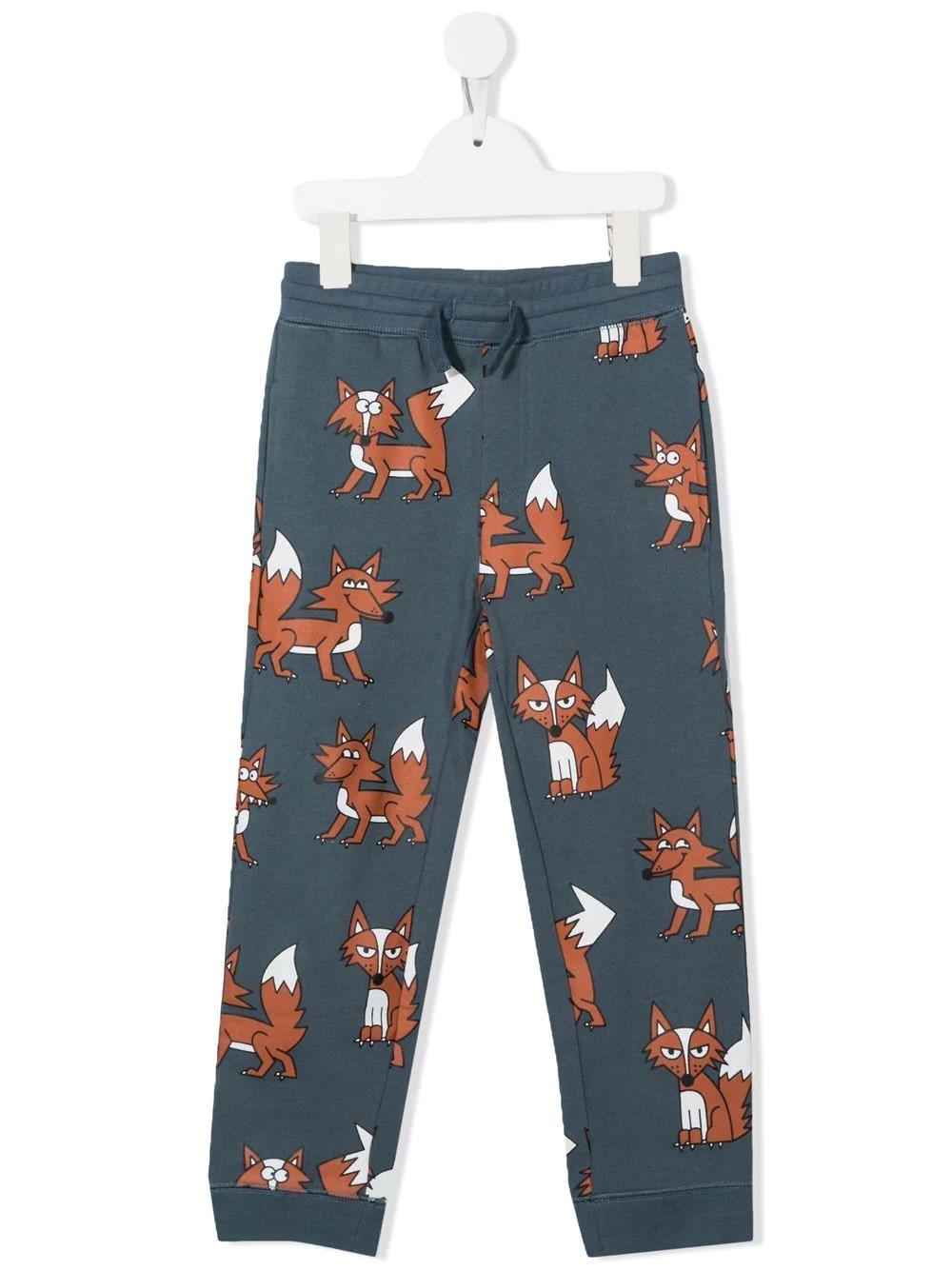 Shop Stella Mccartney Trousers With Fox In Grigio