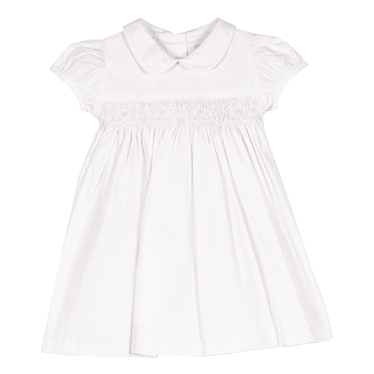 Siola Babies' Vestito Total-white Con Ricami In Bianco