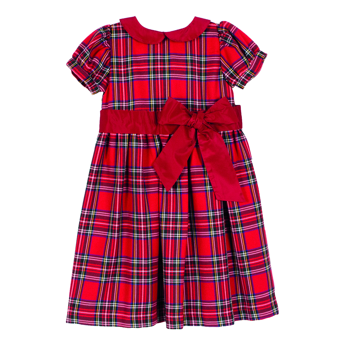 Siola Kids' Tartan Dress With Bow In Rosso