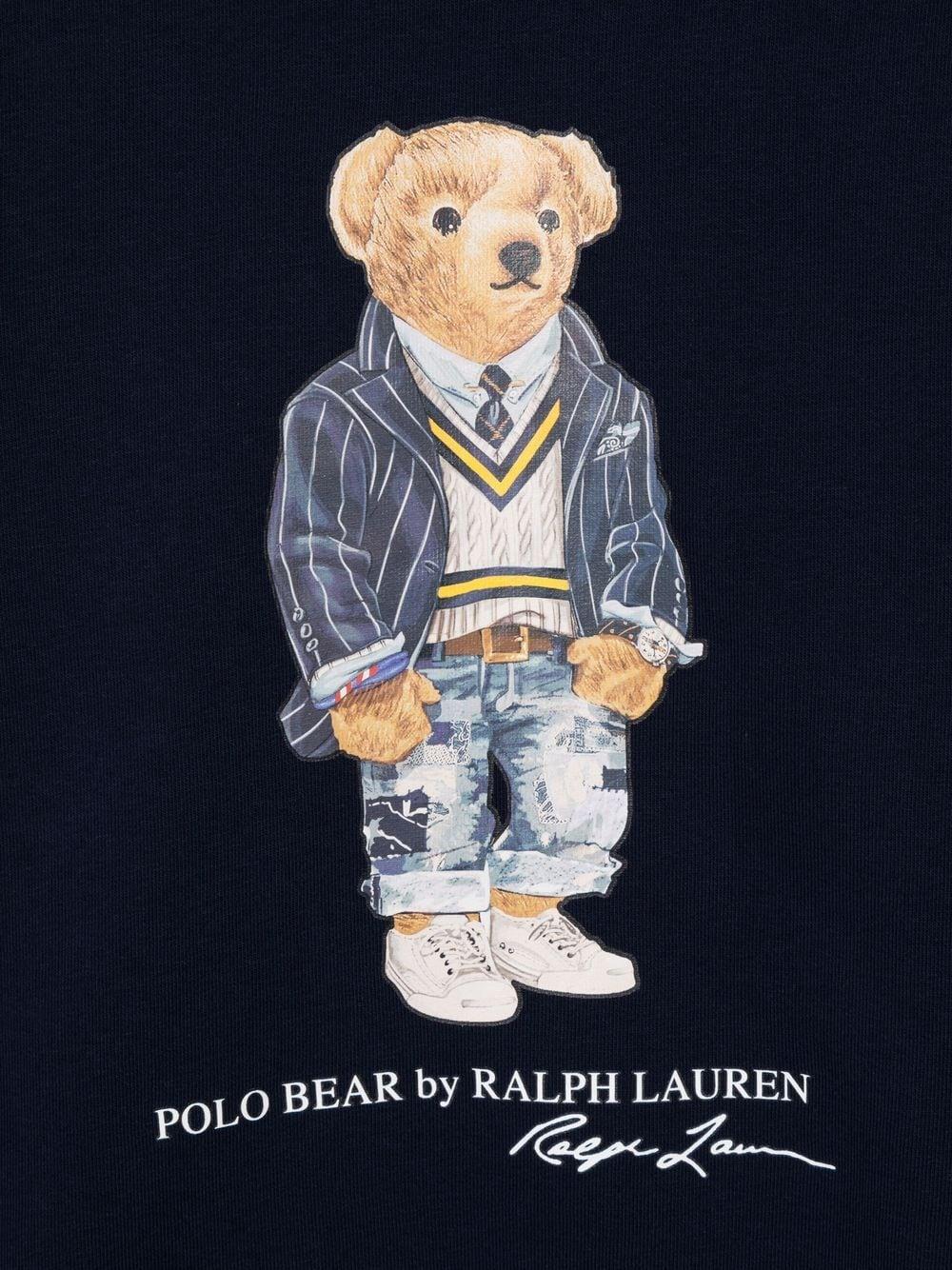 Shop Ralph Lauren Polo Bear Sweatshirt With Jacket In Blu