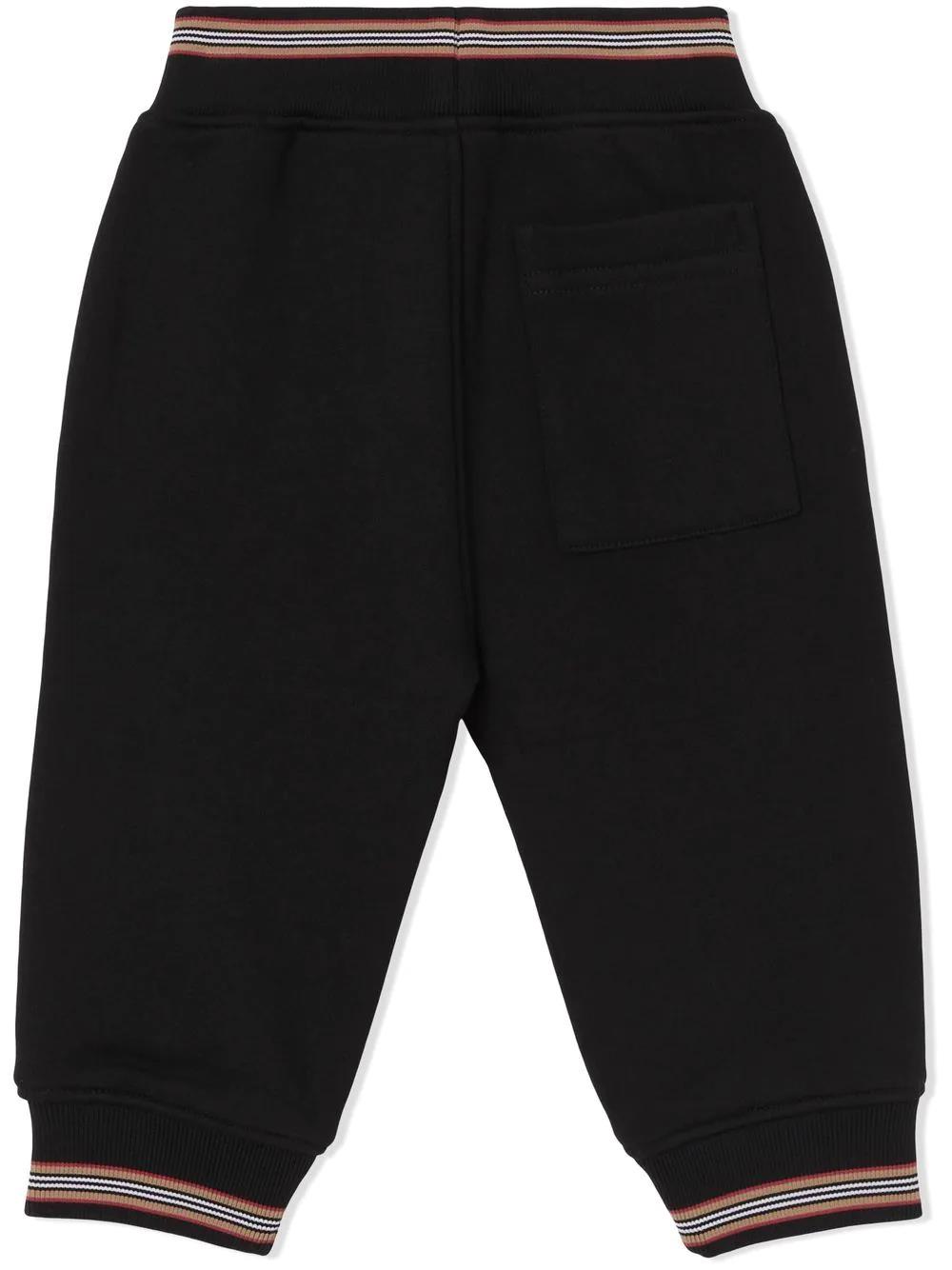 Shop Burberry Trousers With Elastics In Nero