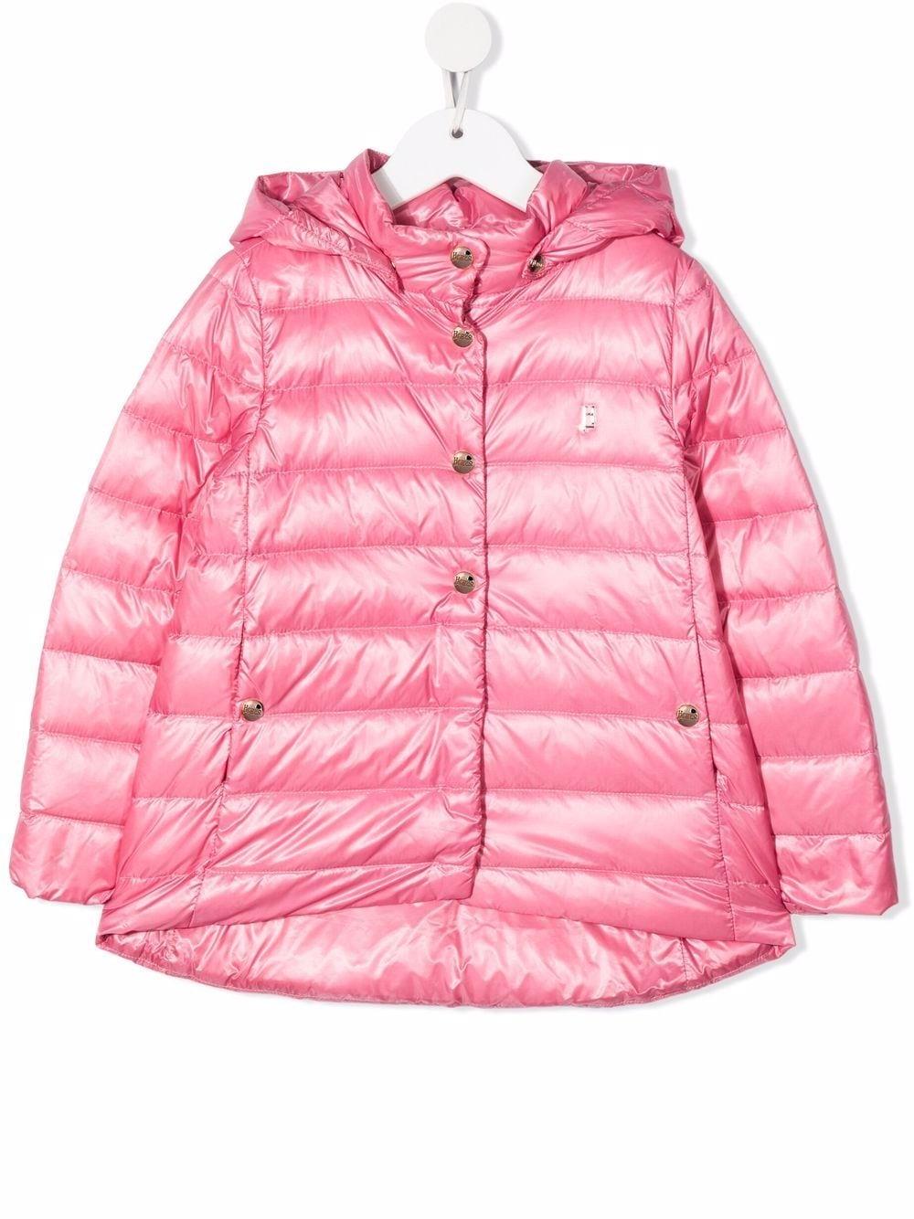 Shop Herno Hooded Down Jacket In Rosa