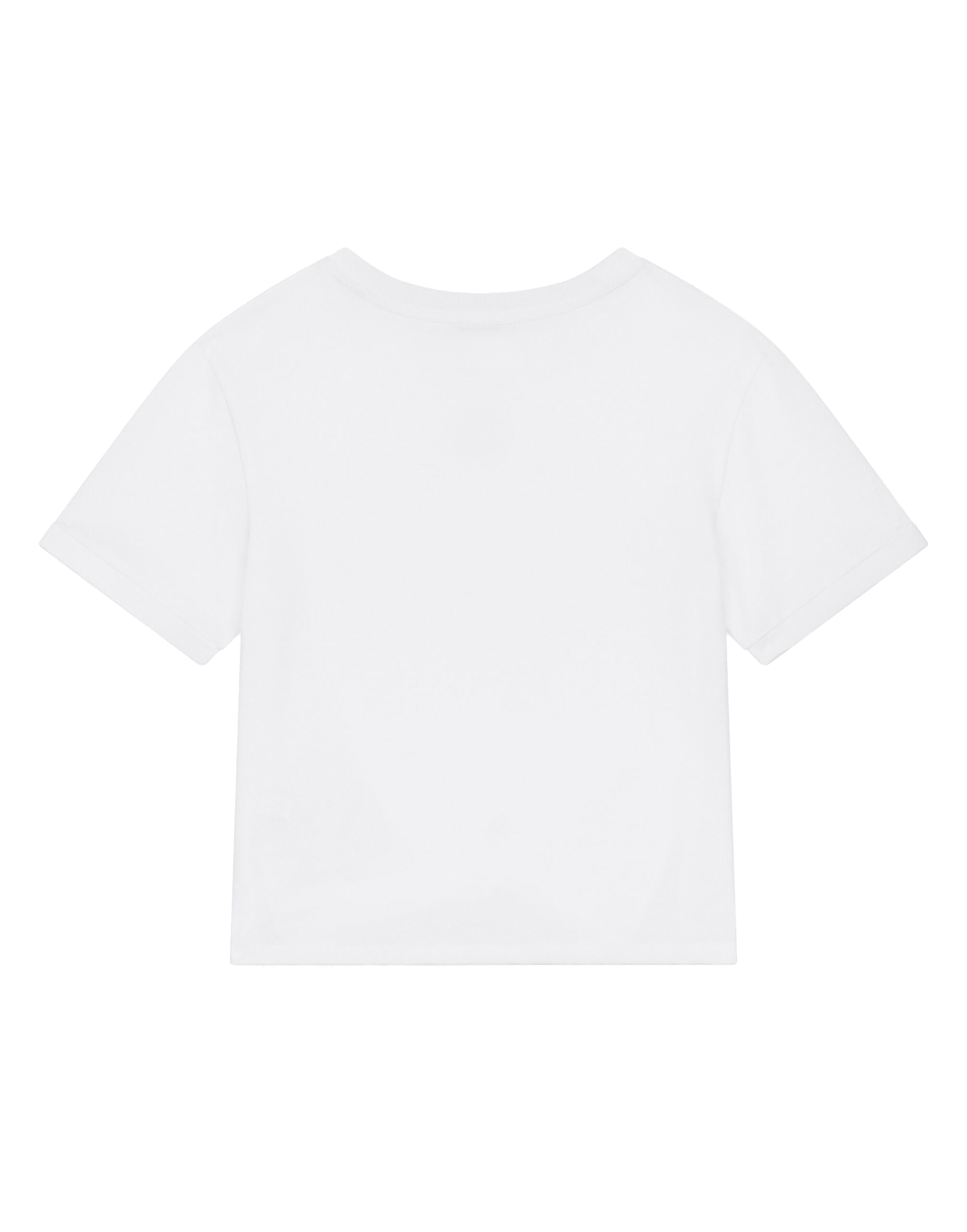 Shop Dolce & Gabbana T-shirt With Knot On The Front In Bianco